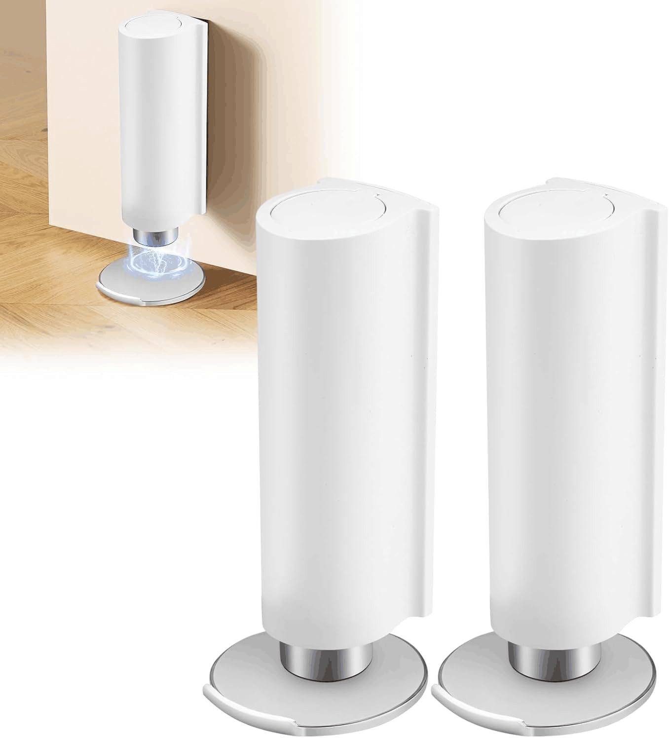 FELIXLEO Türstopper 2 Magnet Türstopper Selbstklebend Edelstahl Weiß Ohne Bohren (1 St)