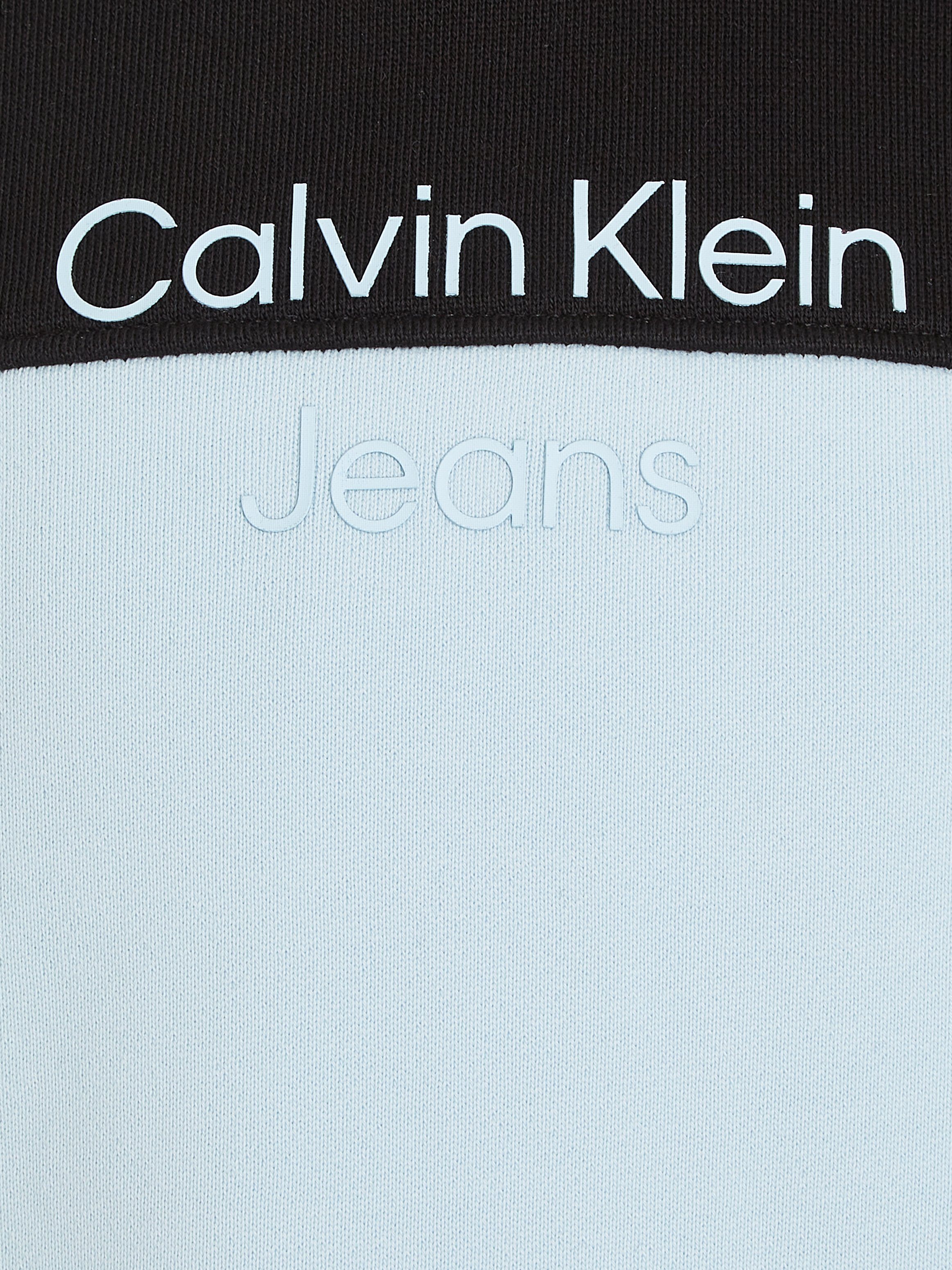 Calvin Klein Jeans COLOR mit BLOCK REG. Blue Kapuze TERRY Keepsake HOODIE Sweatshirt