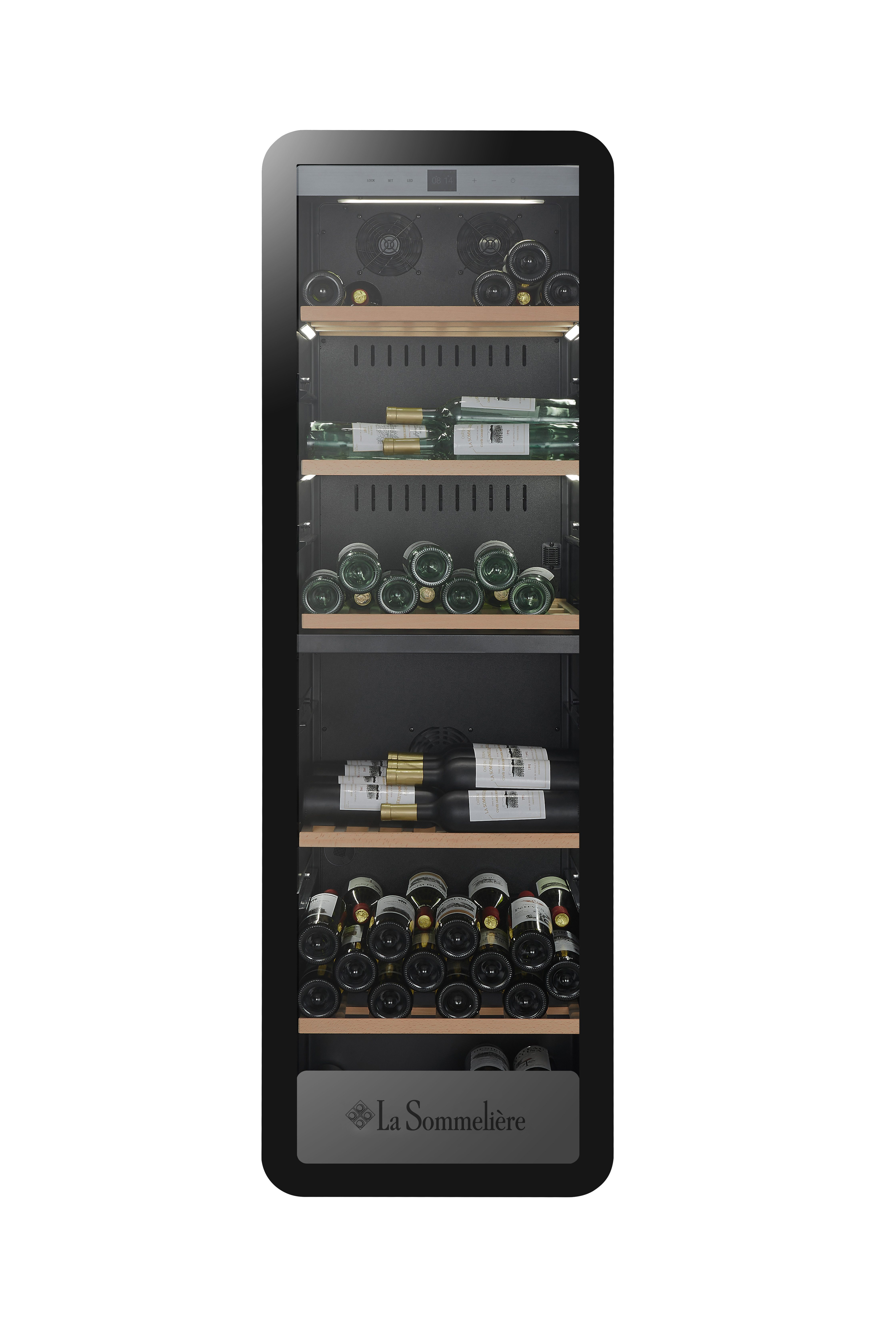 La Sommelière Weinkühlschrank APOGEE190DZN, für 181 Standardflaschen á 0,75l,2 Zonen, Aktivkohlefilter, LED-Beleuchtung, SMART