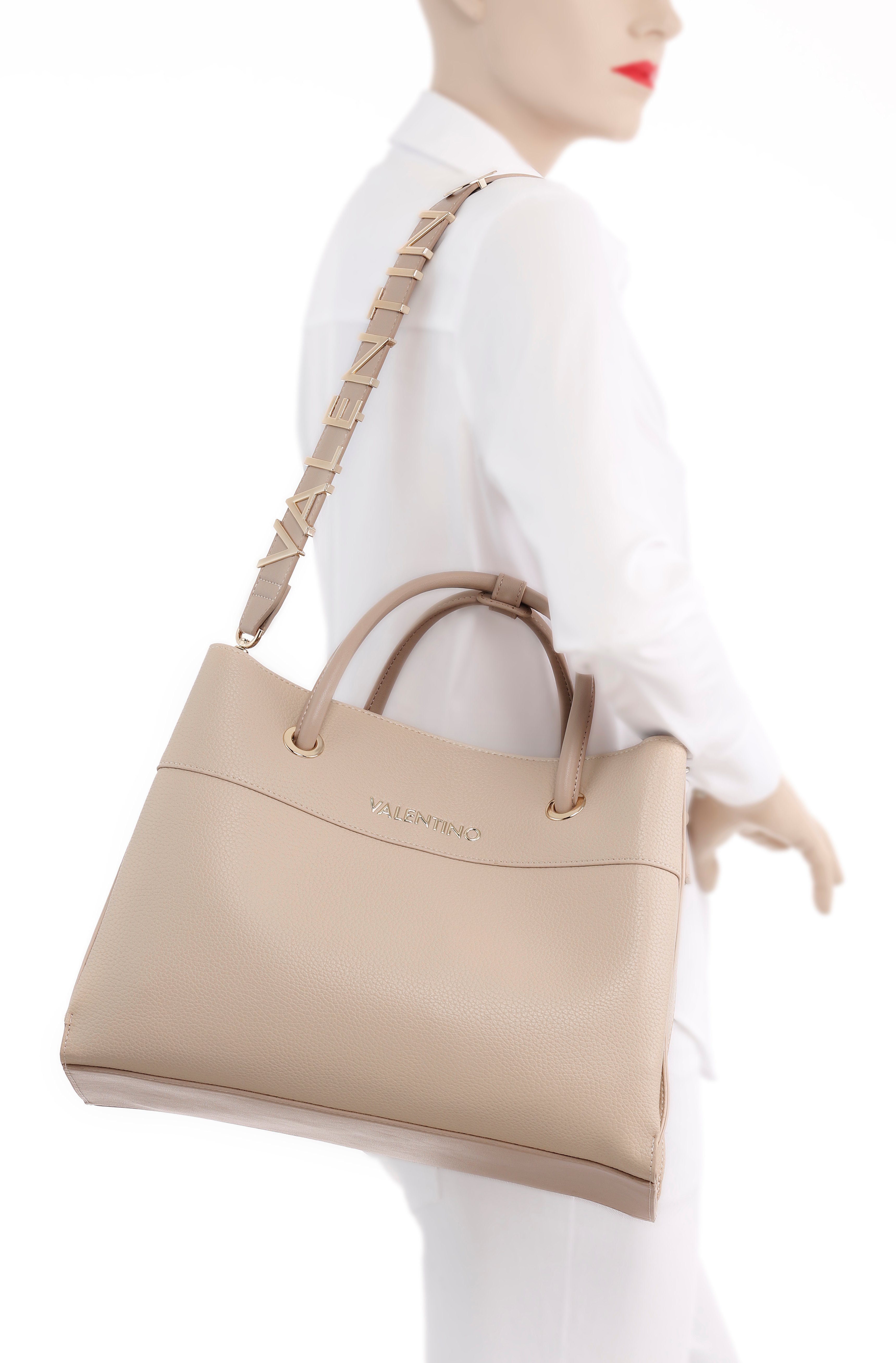 VALENTINO BAGS Henkeltasche ALEXIA, Umhängetasche Schultertasche mit goldfarbenen Details