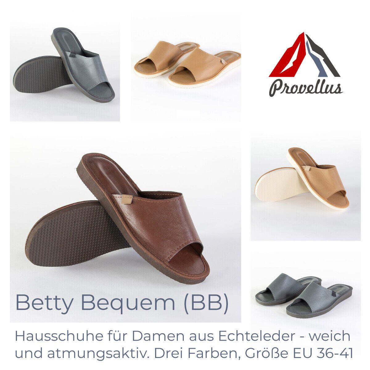 Provellus Damen Hausschuhe Merinoleder – Rutschfest & bequem – Made in Germany Hausschuh