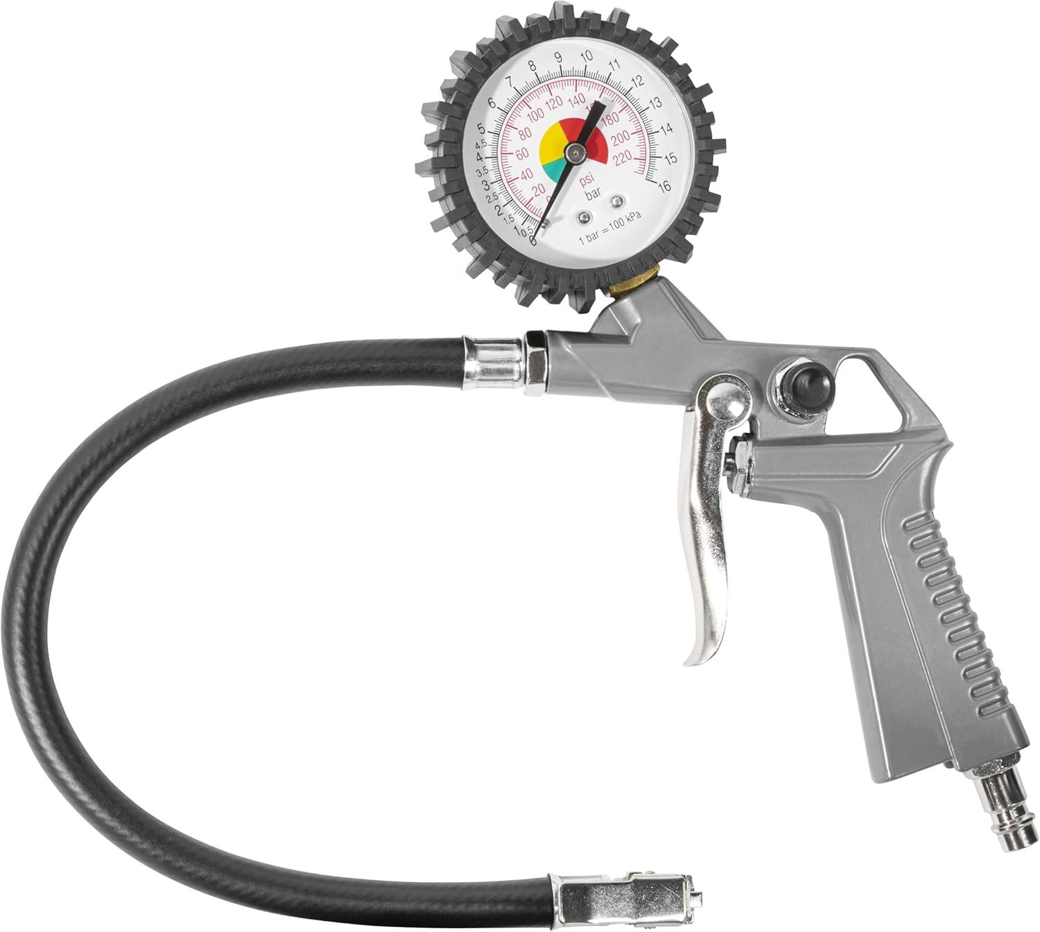 Güde Druckluftgeräte-Set Güde Reifenfüller (Manometer, 0 - 12 bar Michelin-Metall-Ventilstecker