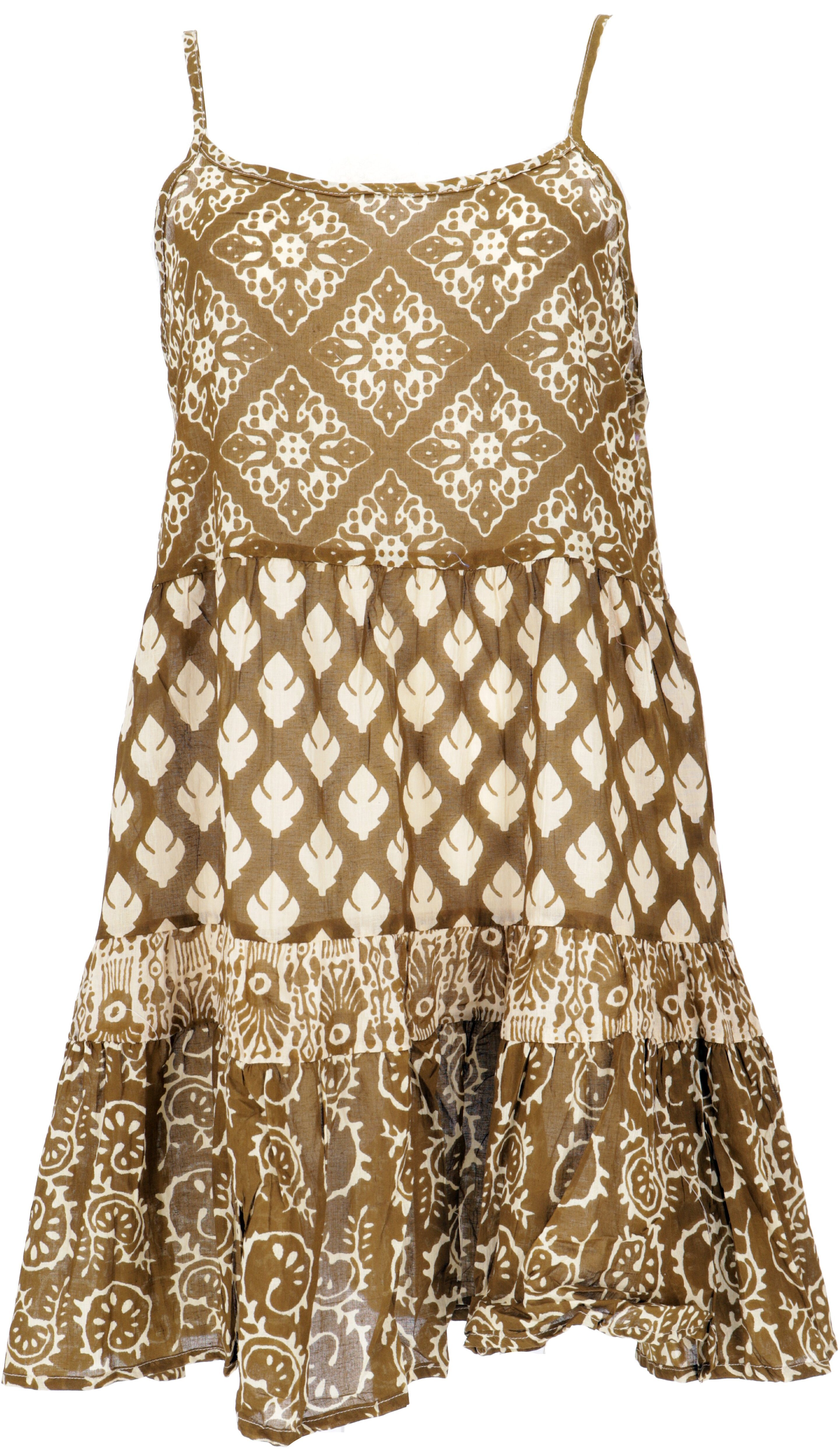 Guru-Shop Midikleid Boho Minikleid, luftiges Stufenkleid günstig online kaufen