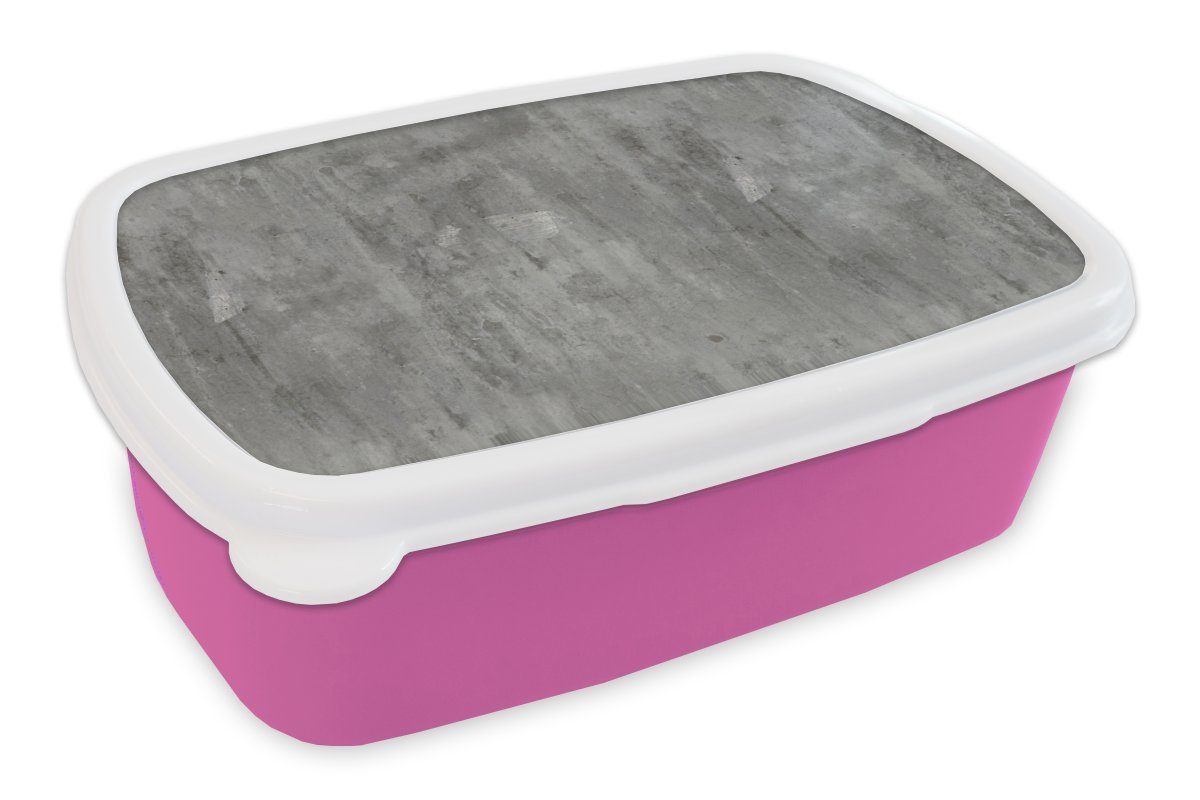 MuchoWow Lunchbox Rost - Beton - Muster, Kunststoff, (2-tlg), Brotbox für Erwachsene, Brotdose Kinder, Snackbox, Mädchen, Kunststoff rosa