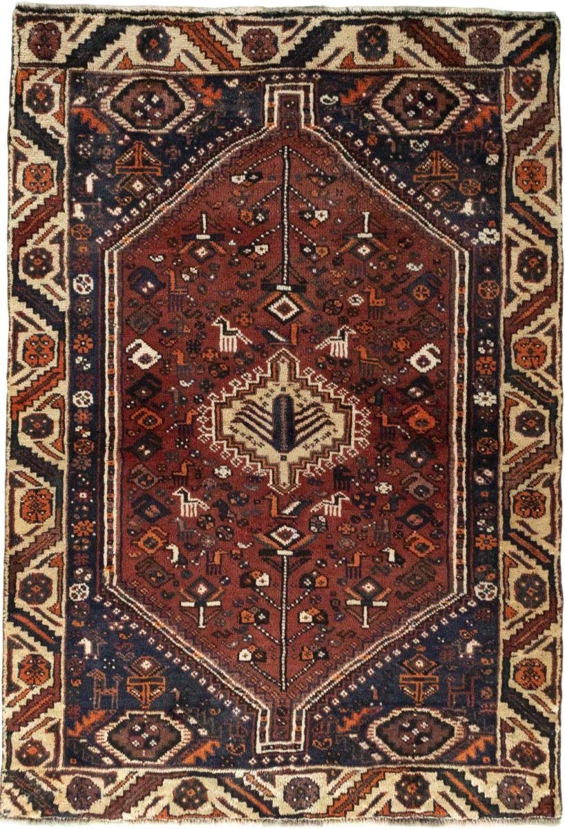 Orientteppich Shiraz 108x156 Handgeknüpfter Orientteppich / Perserteppich, Nain Trading, rechteckig, Höhe: 10 mm