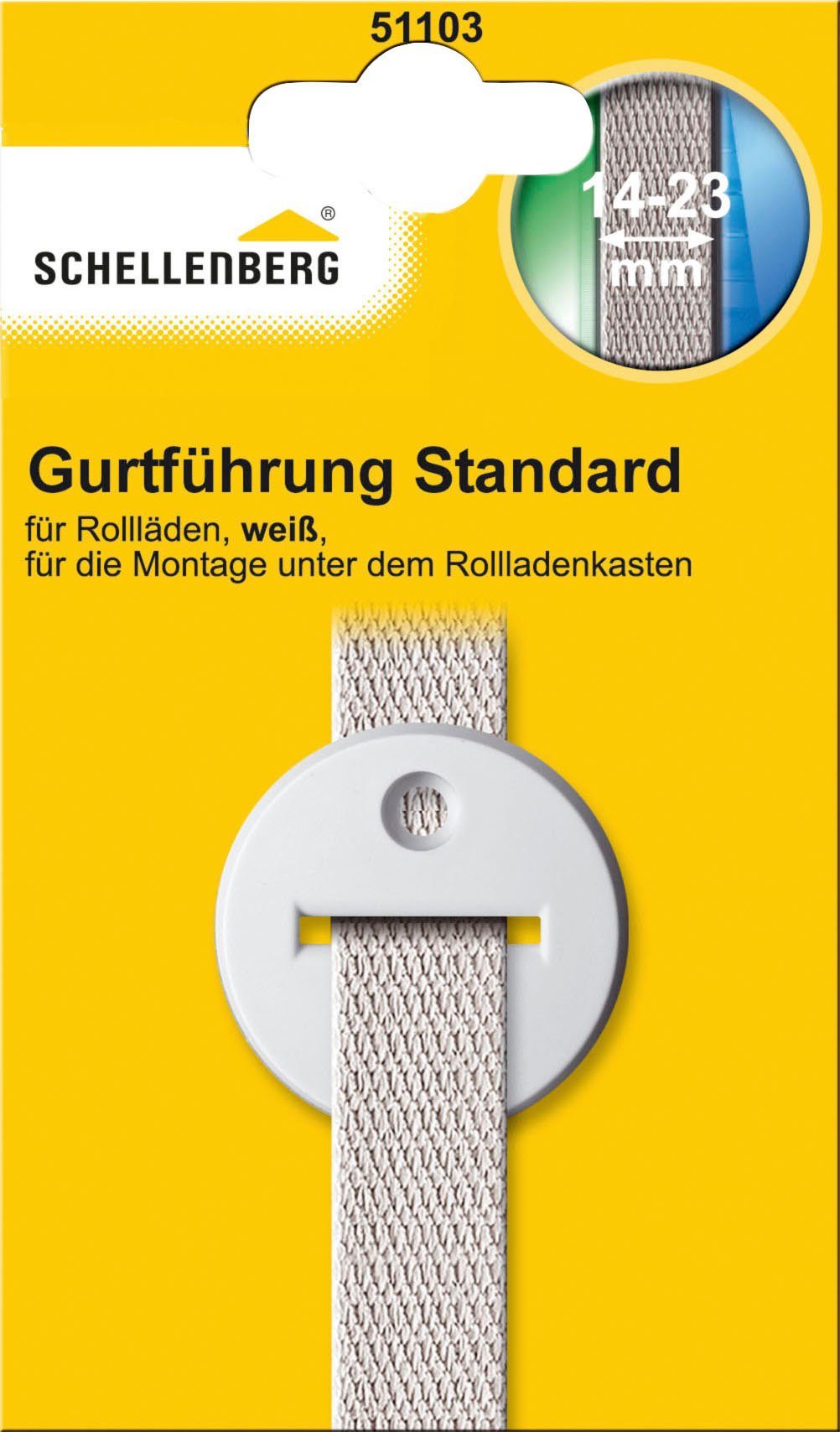 SCHELLENBERG Rollladen-Gurtführung Standard für das Rollladensystem Mini und Maxi, für max. 2,3 cm Gurtbreite, 1-St., geeignet für Rollladengurte 14-23 mm Breit, rund und rechteckig