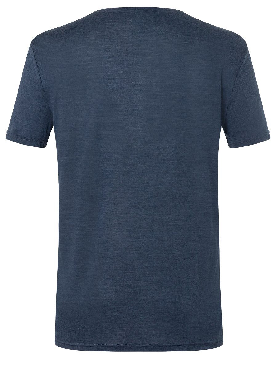 SUPER.NATURAL Print-Shirt KANUTI Merino-Materialmix Blue Merino funktioneller TEE M Melange/Vapor T-Shirt Iris Grey