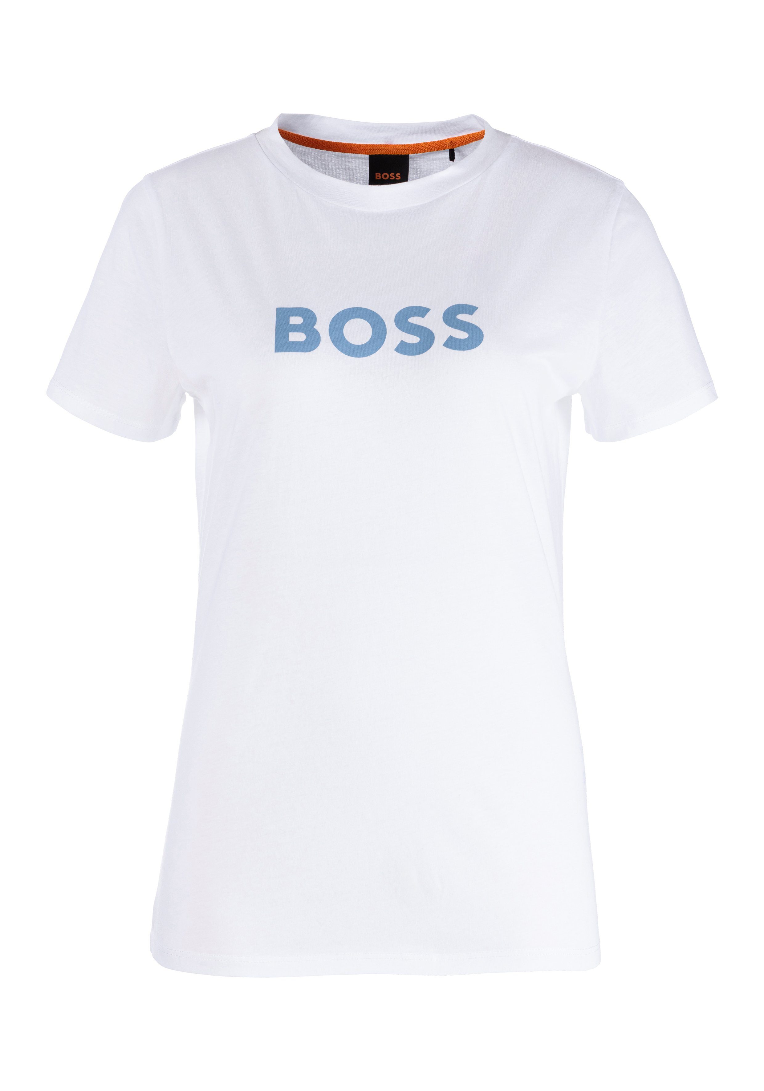 BOSS ORANGE T-Shirt C_Elogo Premium Damenmode mit kontrastfarbenem BOSS-Schriftzug