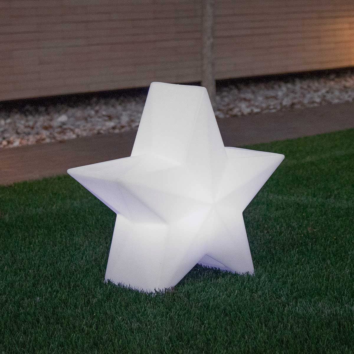 New Garden LED-Stern für außen Nova Leuchtstern LED Farbwechsel Solar und Akku Weiß, LED fest integriert