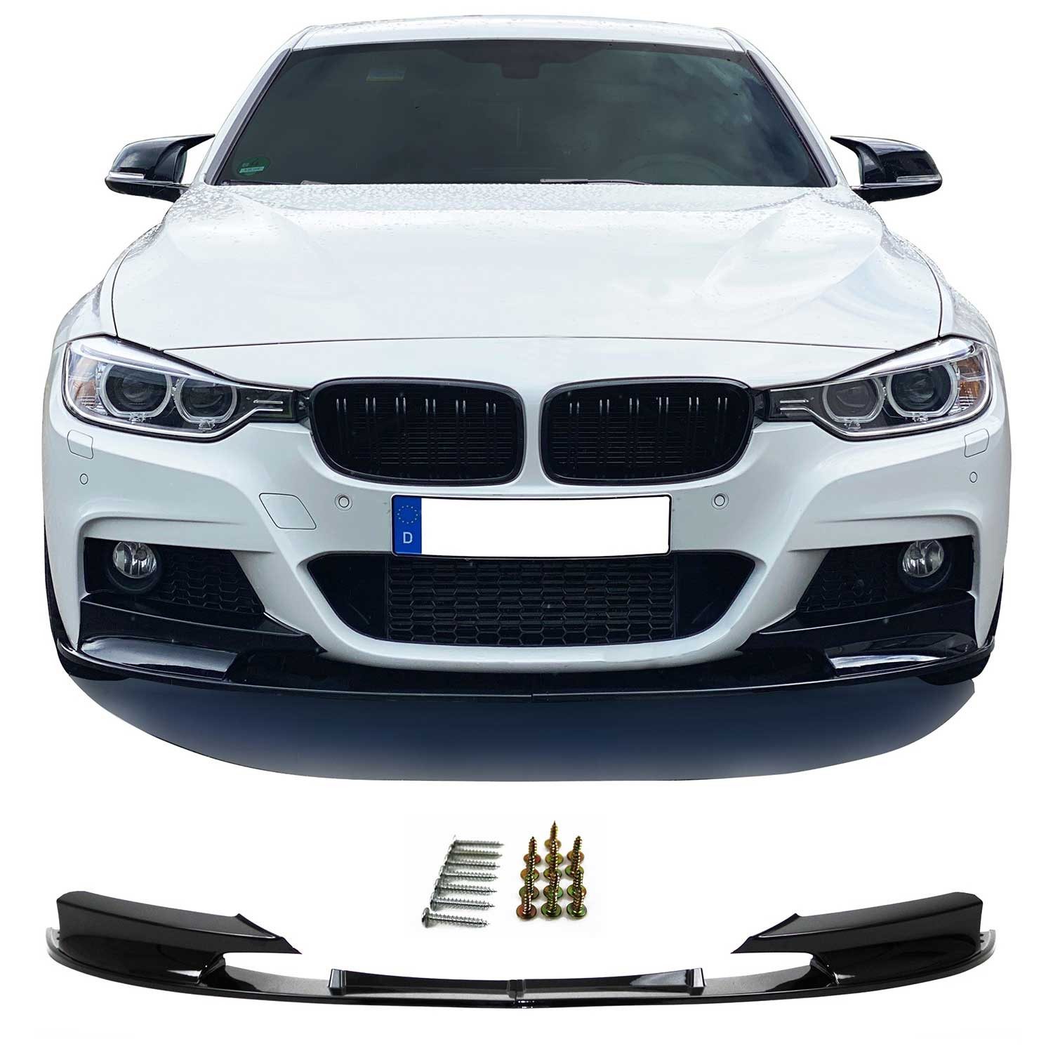 OMAC Frontstoßstange Frontspoiler Lippe für BMW F30 F31 2011-2019 glänzend, 2-St.