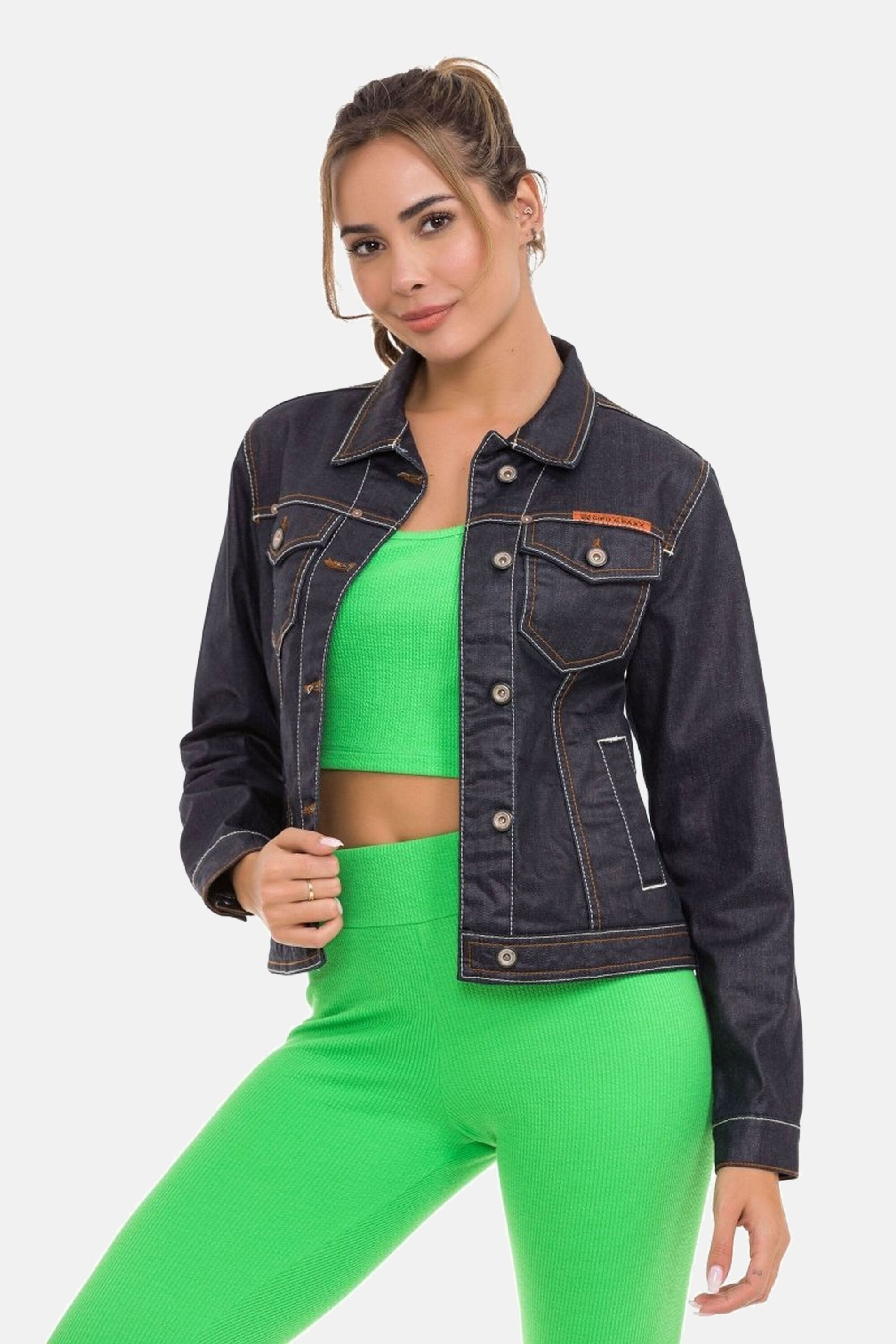 Cipo & Baxx Jeansjacke Jeansjacke mit stylischen auffälligen Elementen, WJ207