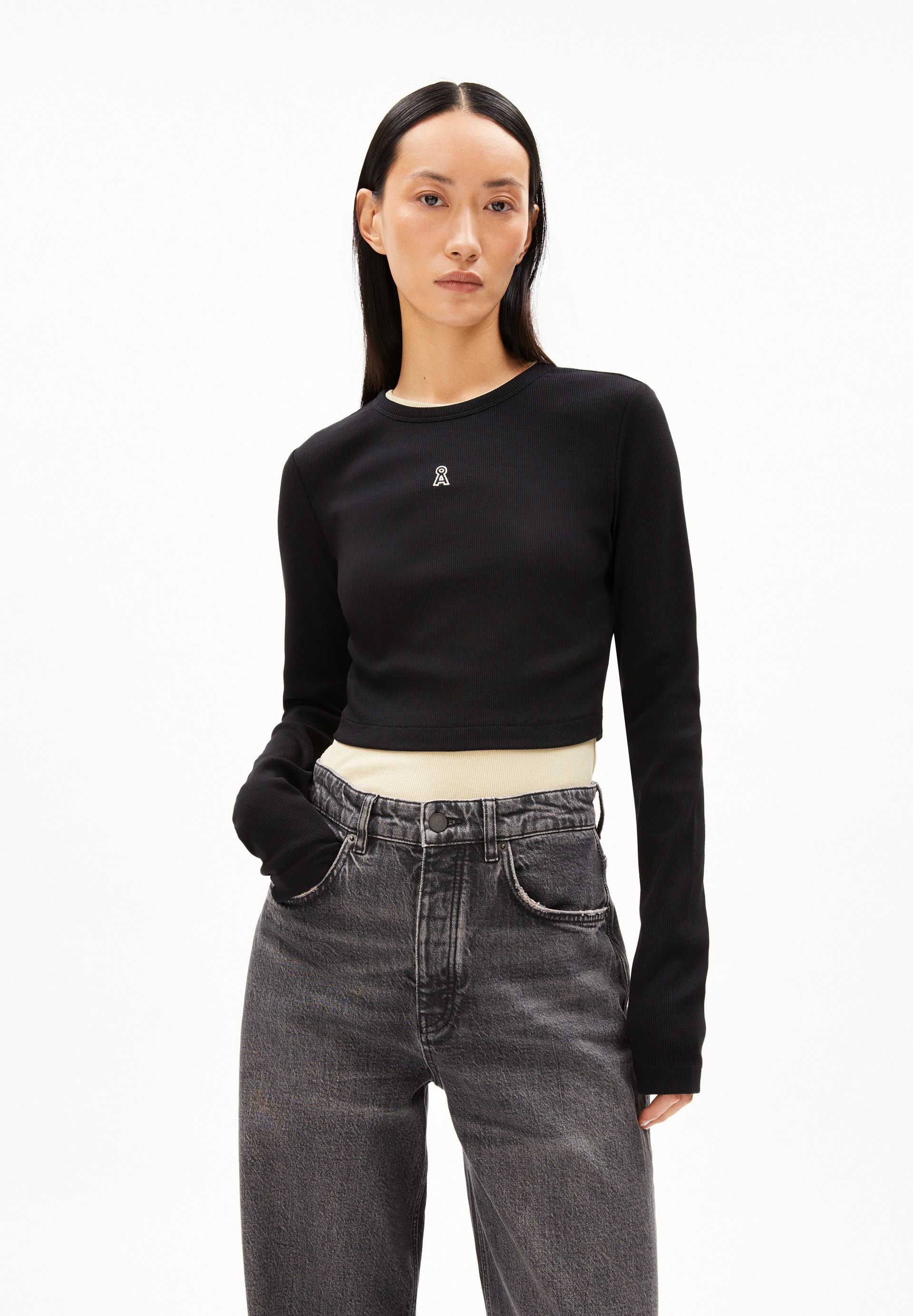 Armedangels Longsleeve JAALITAA LOGO Slim Fit