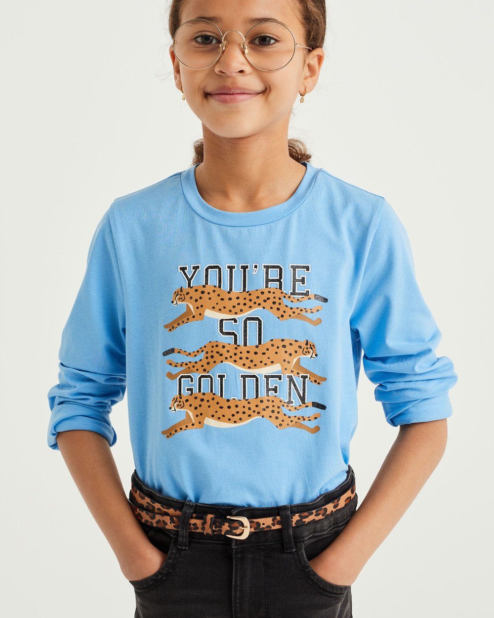 WE Fashion (1-tlg) T-Shirt Hellblau