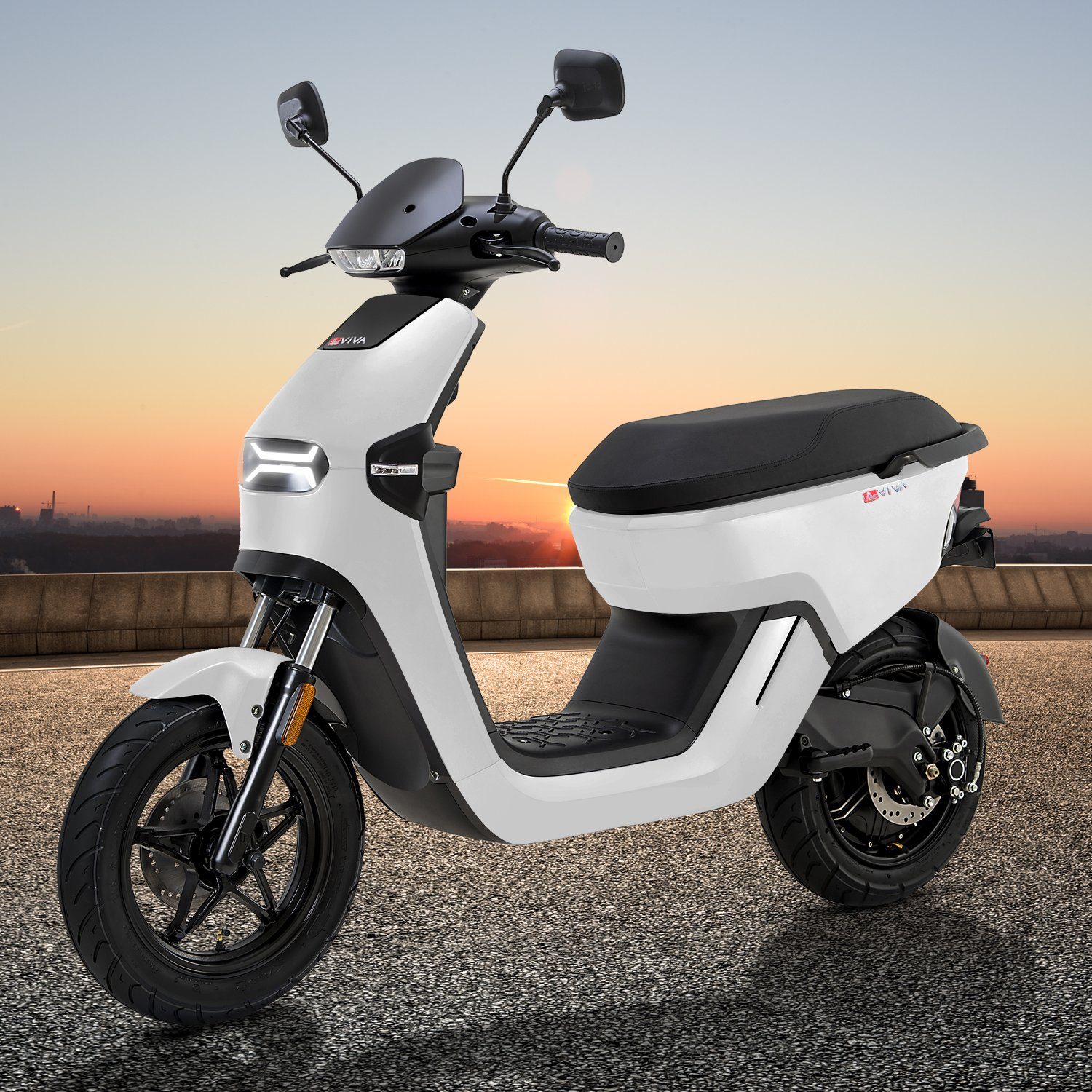 AsVIVA EM1 electric scooter, 1200 W, 45 km/h, dual battery system, keyless go, alarm, immobilizer