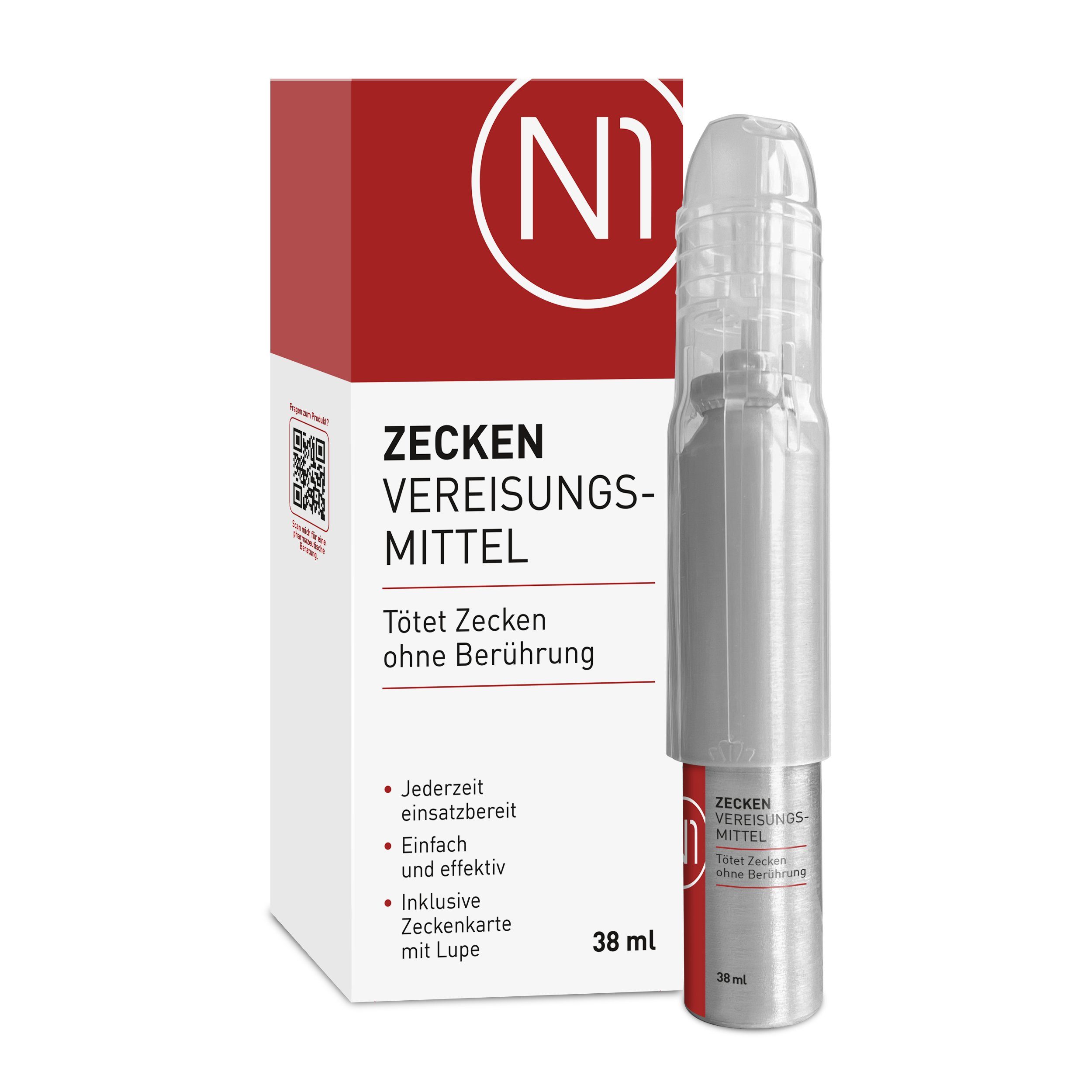 N1 Healthcare Insektenspray Zecken Vereiser, 38 ml, Für Erwachsene, Kinder ab 4 Jahren, Hunde und Katzen geeignet.