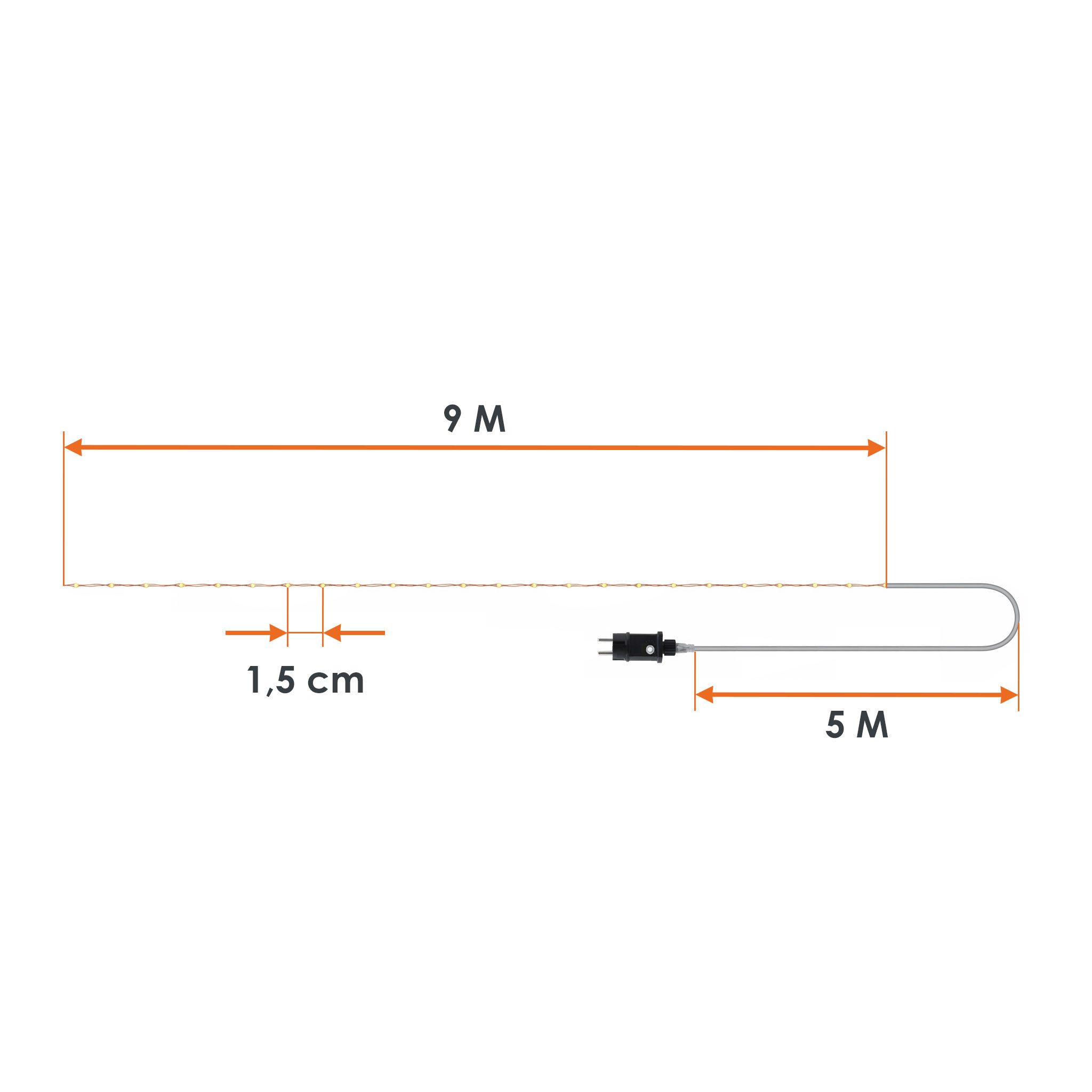 Spetebo LED-Lichterkette Draht Lichterkette warm weiß extra dicht, 567-flammig, mit Timer und Funktionen – Bild 4 von 5