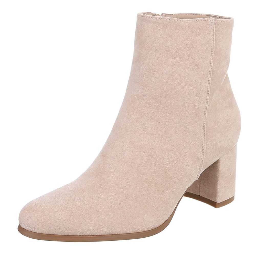 Damen Kniehochstiefel mit Blockabsatz, Schlupfform Stiefelette
