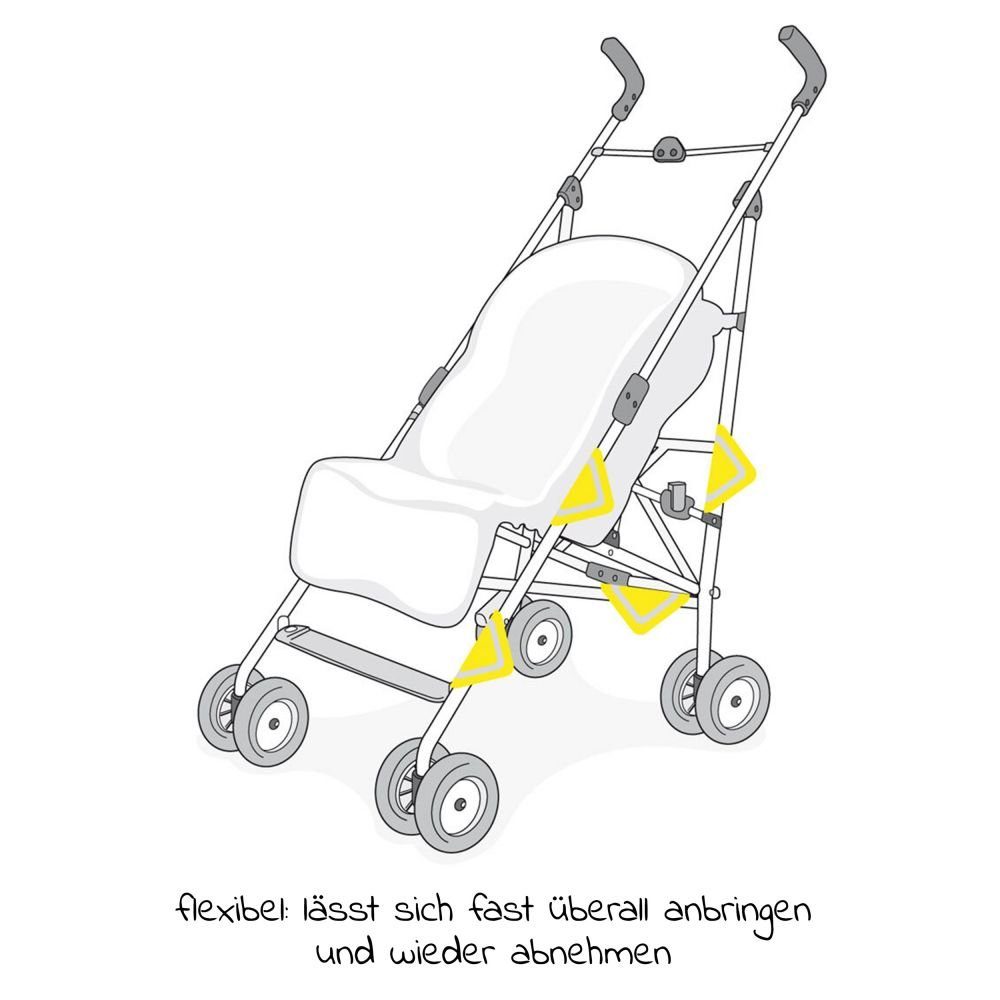Zamboo Kinder-Buggy Universal - Anhänger Buggy, Reflektor für Fahrrad Kinderwagen Sportwagen, Pack 4er Sicherheits-Reflektoren Set Gelb