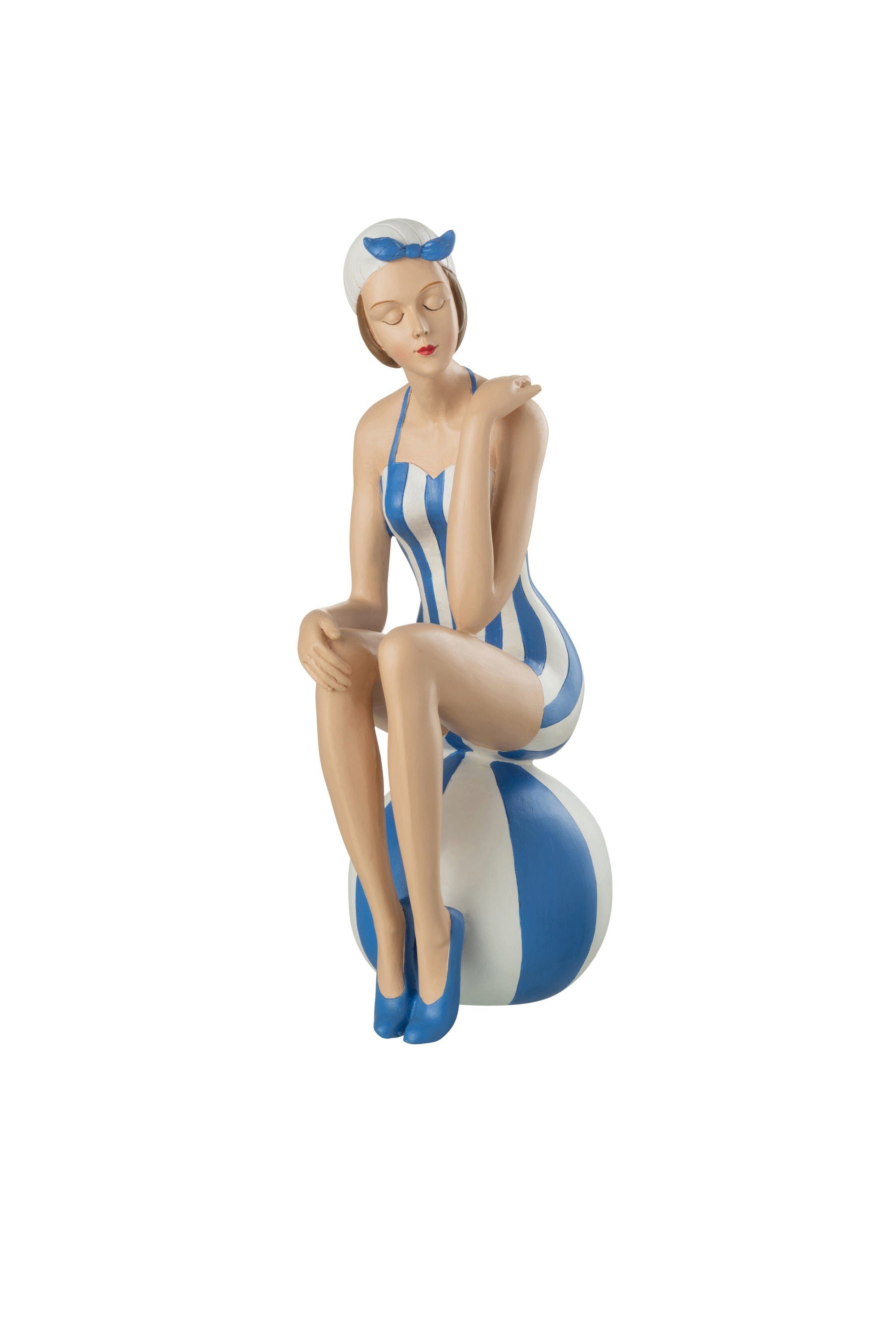 Sitzend GILDE Badeanzug Pam in Badenixe Skulptur Frau Ballon auf Hö Badedame Dekoobjekt