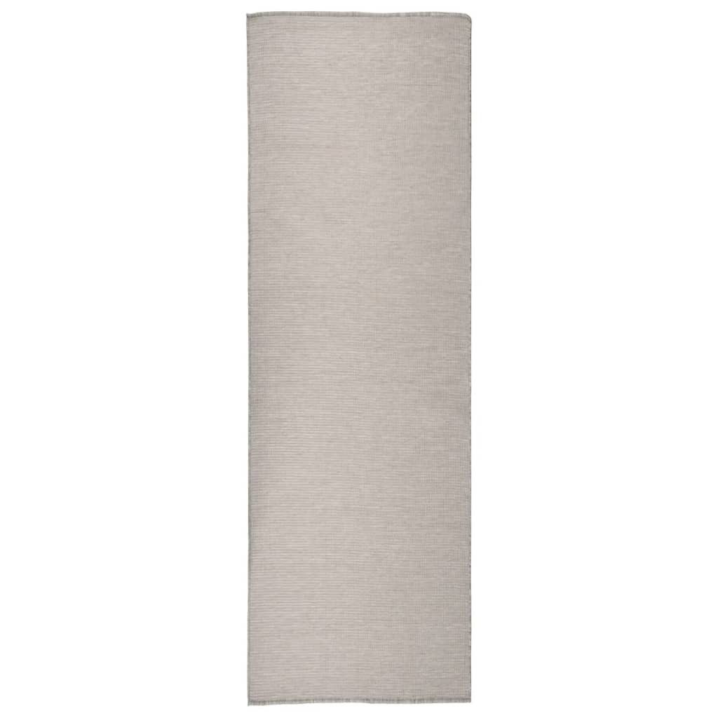 furnicato Outdoorteppich Outdoor-Teppich Hellgrau 80 x 250 cm UV- und witterungsbeständig, Rechteckig, Robuste Schutzmatte aus Polypropylen für den Innenbereich