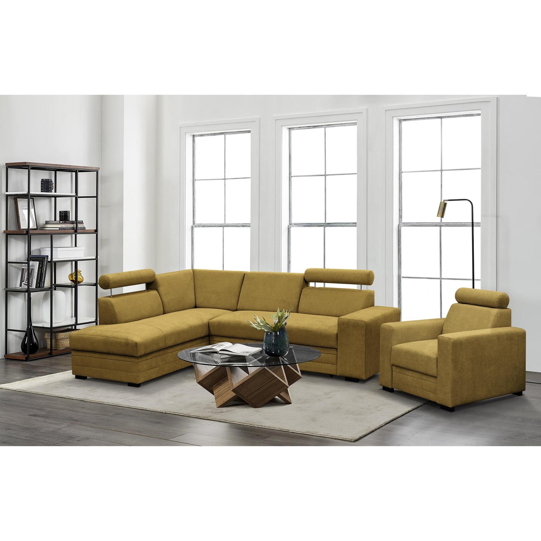 Beautysofa Ecksofa mit Bettkasten und verstellbaren günstig online kaufen