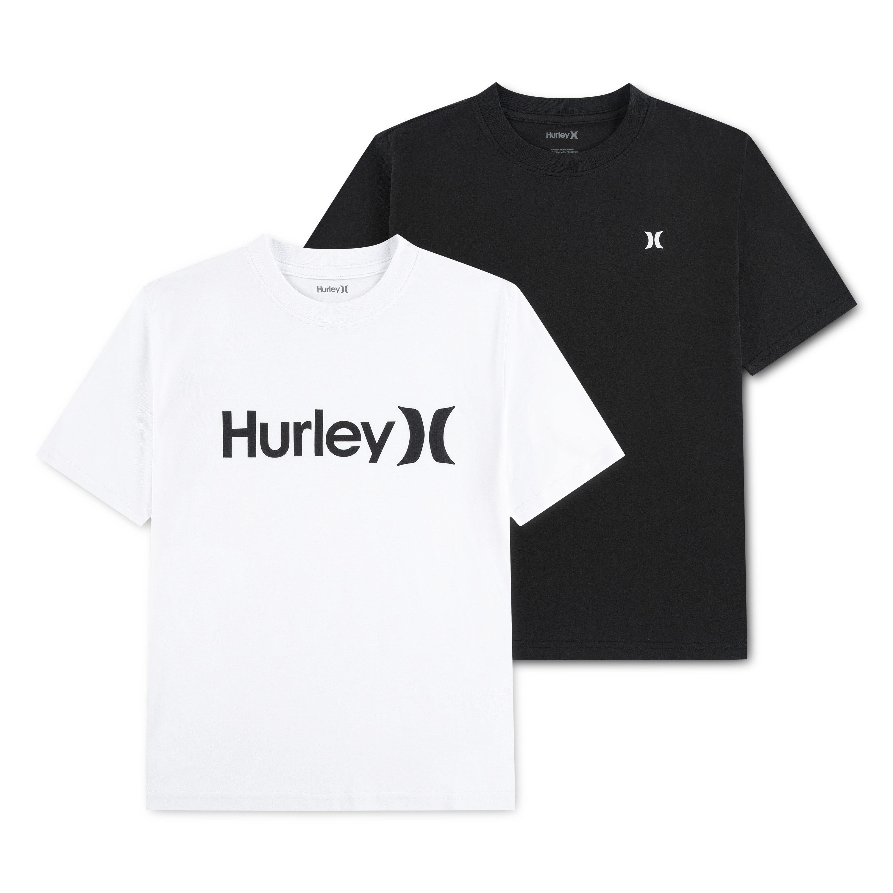 Hurley T-Shirt CORE LOGO TEE 2PK HRLB-2K-9304 (Packung, 2-tlg., 2) bequeme Passform, für Jugendliche, pflegeleicht