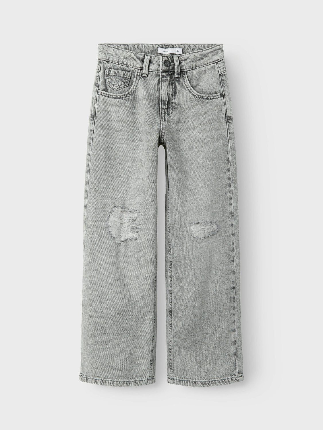5-Pocket-Jeans NKFROSE für Mädchen mit Destroyed-Effekt und hohem Bund