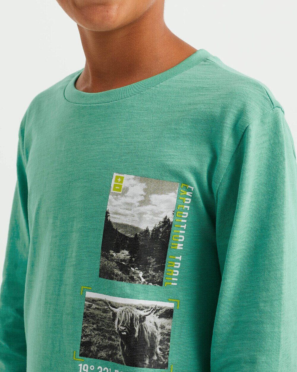 Mintgrün Fashion (1-tlg) Longsleeve WE