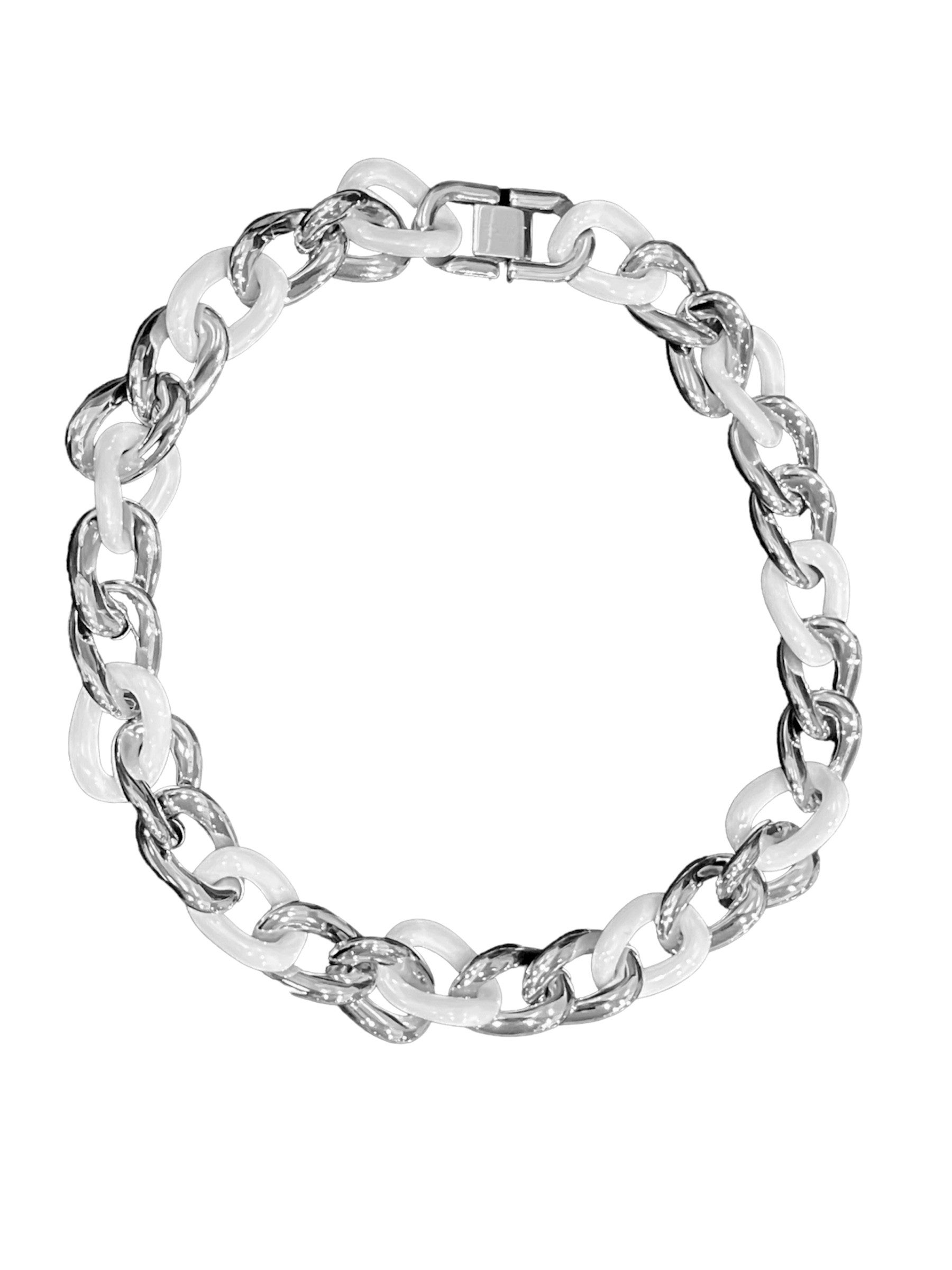 Esprit Collection Collier Edelstahl Keramik Silber Weiß - ELNL11855A420, Keramik, Edelstahl