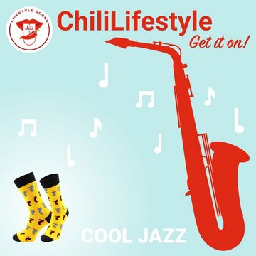 Chili Lifestyle Strümpfe Motivsocken - Lustige Socken - Jazz !