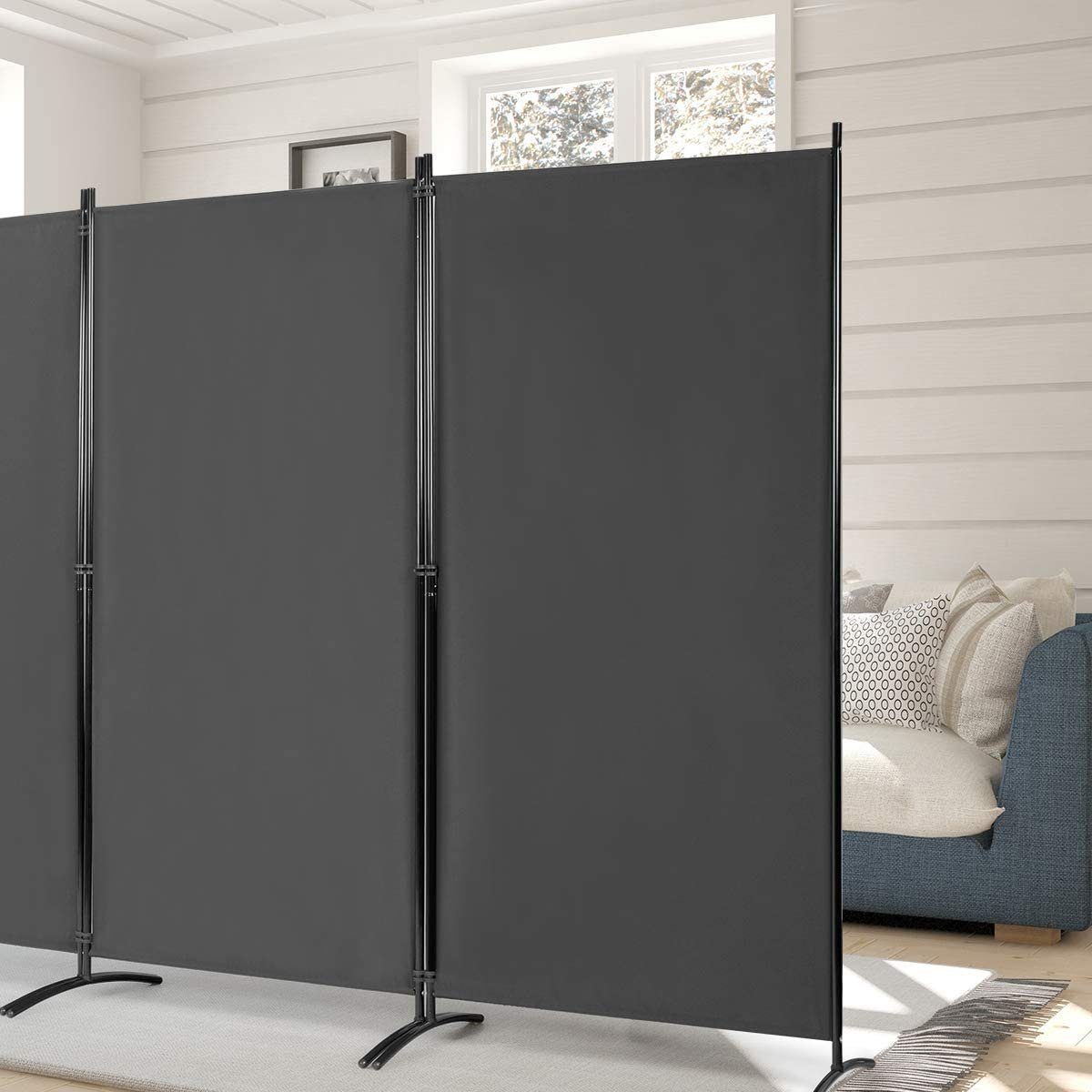 COSTWAY Paravent (3 St), mit verstellbaren Untersetzern, 260 x 183cm günstig online kaufen