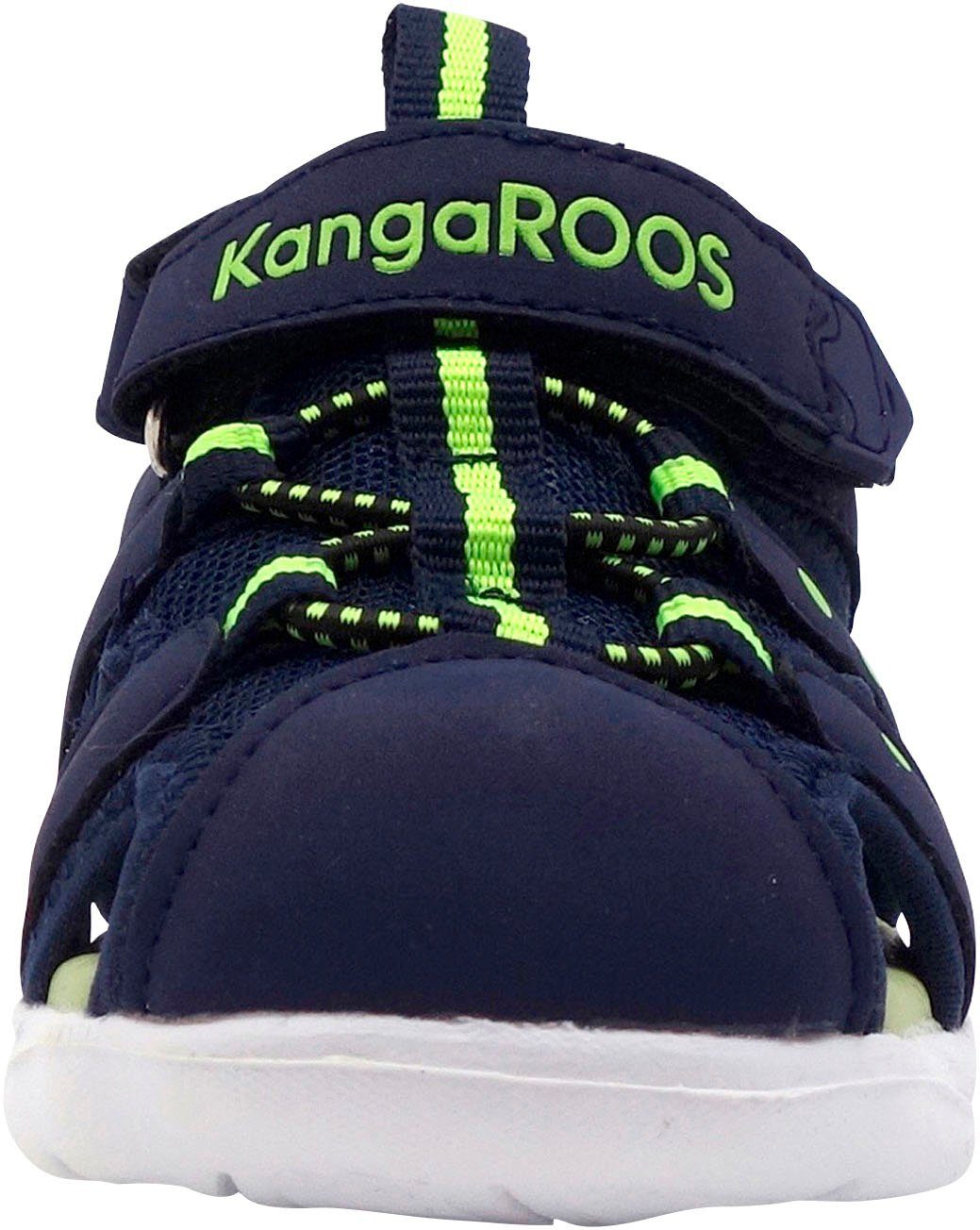 KangaROOS K-Mini Sandale Klettverschluss navy-lime mit