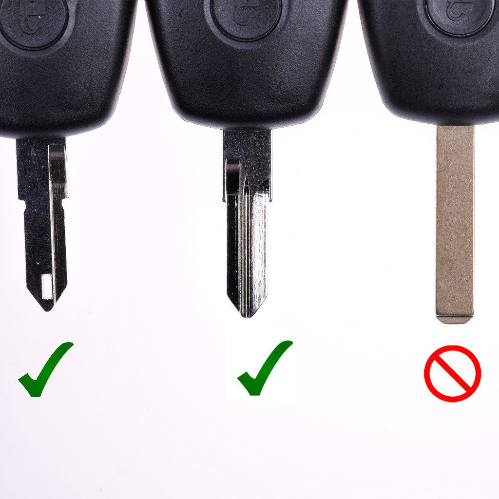 mt-key Auto Schlüssel Ersatz Gehäuse 2 Tasten + VARTA CR2016 Knopfzelle, CR2016 (3 V), für Renault Twingo II Clio Kangoo II Wind Funk Fernbedienung
