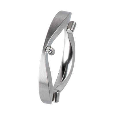 Ernstes Design Fingerring Ring Wellen Edelstahl / Zirkonia R305
