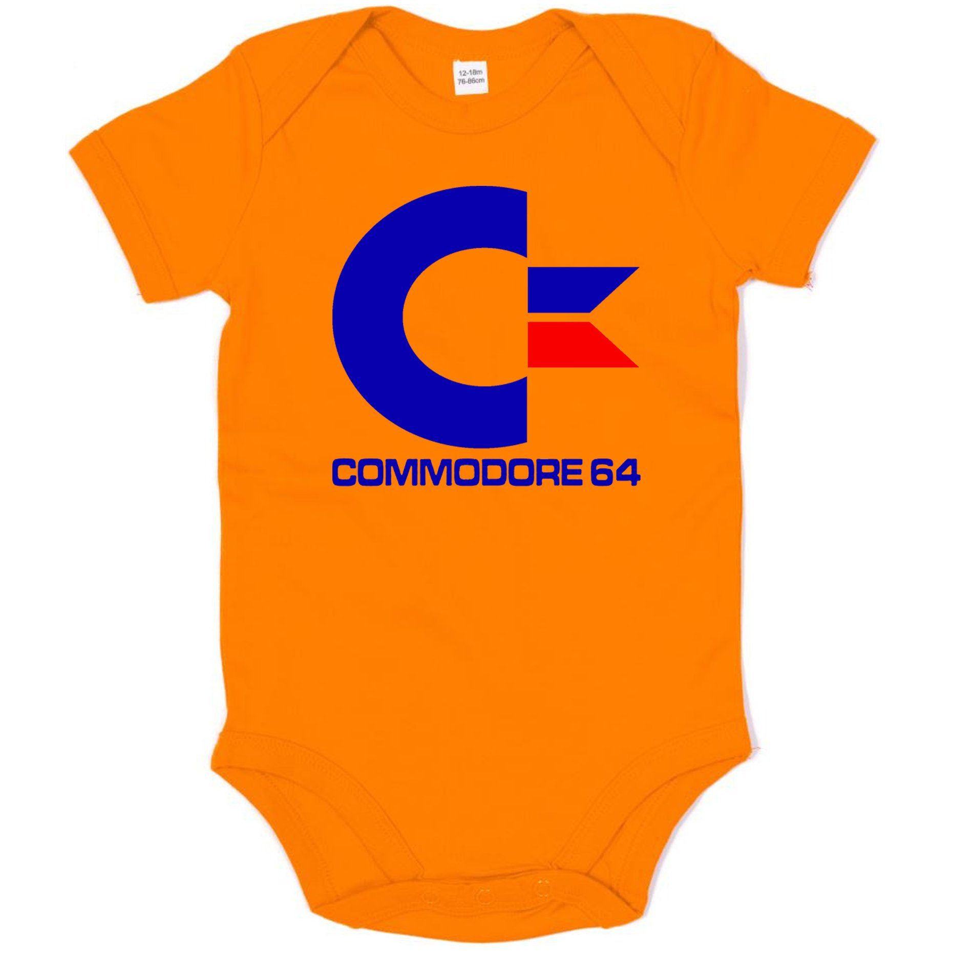 Baby Nintendo Brownie Kinder Blondie & Commodore Amige Orange 64 Konsole Strampler