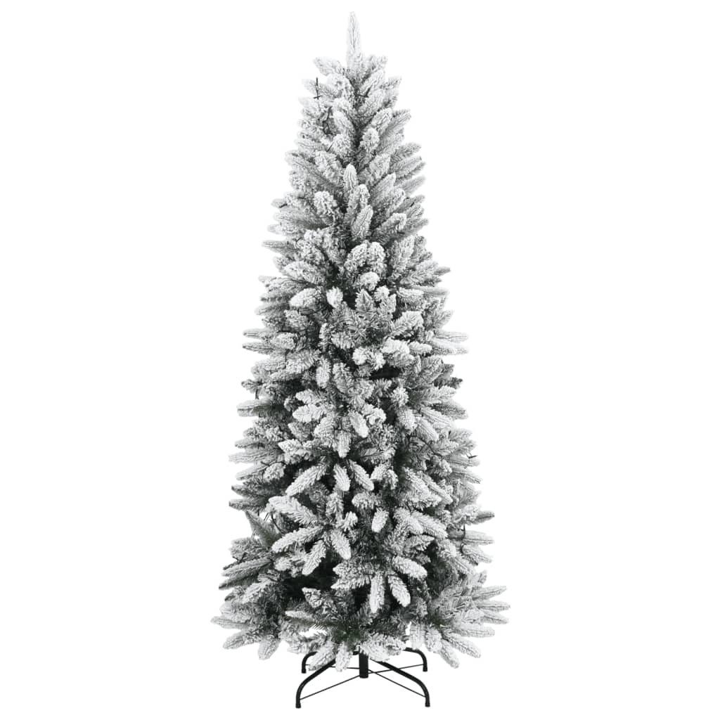 furnicato Künstlicher Weihnachtsbaum 120 cm Grün und Weiß mit LED-Beleuchtung, Klappbare Tanne mit 150 LEDs, 8 Modi und stabilem Stahlständer