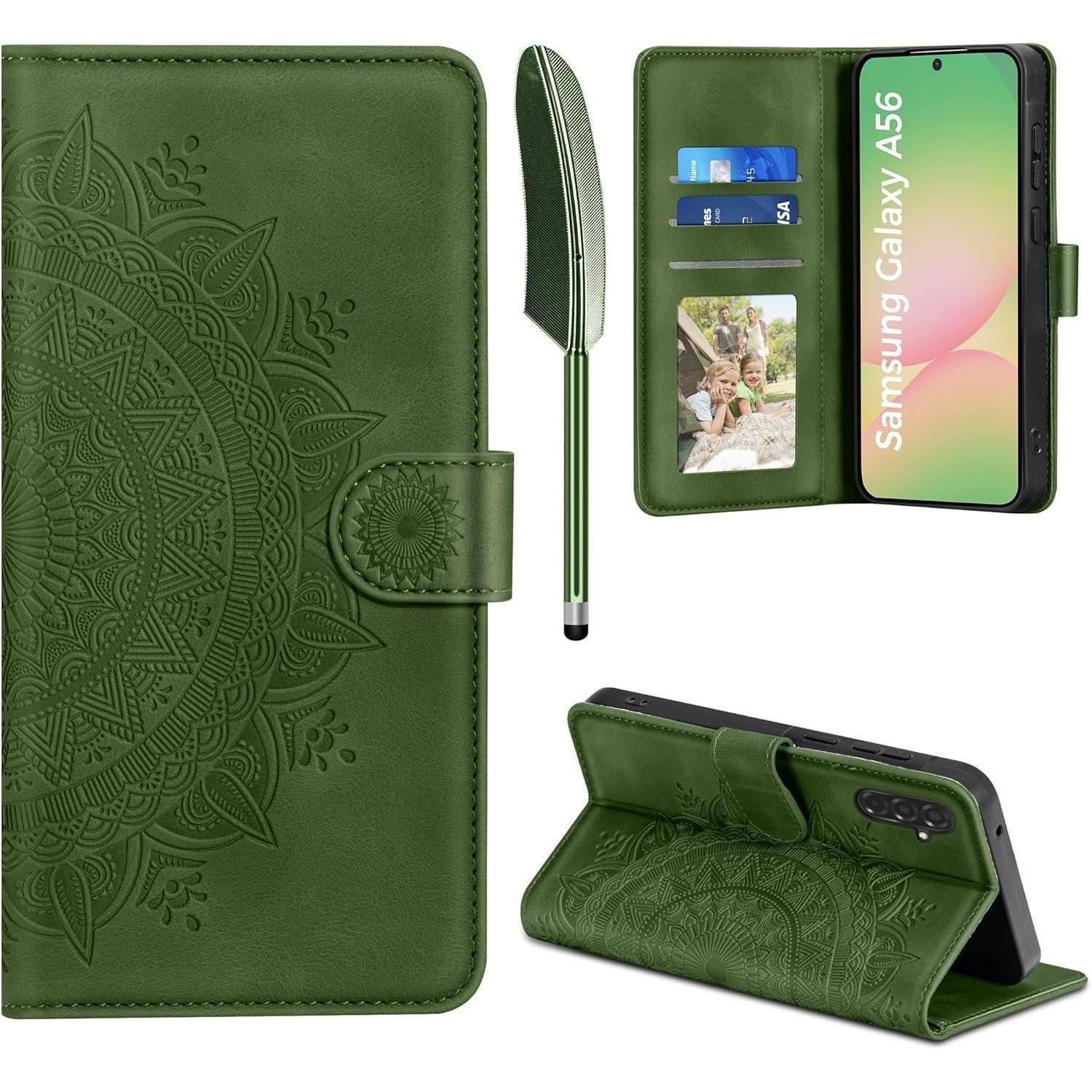 LuxusKollektion Flip Case Handyhülle A56 Flip PU Leder Samsung Galaxy A56 Grasgrün