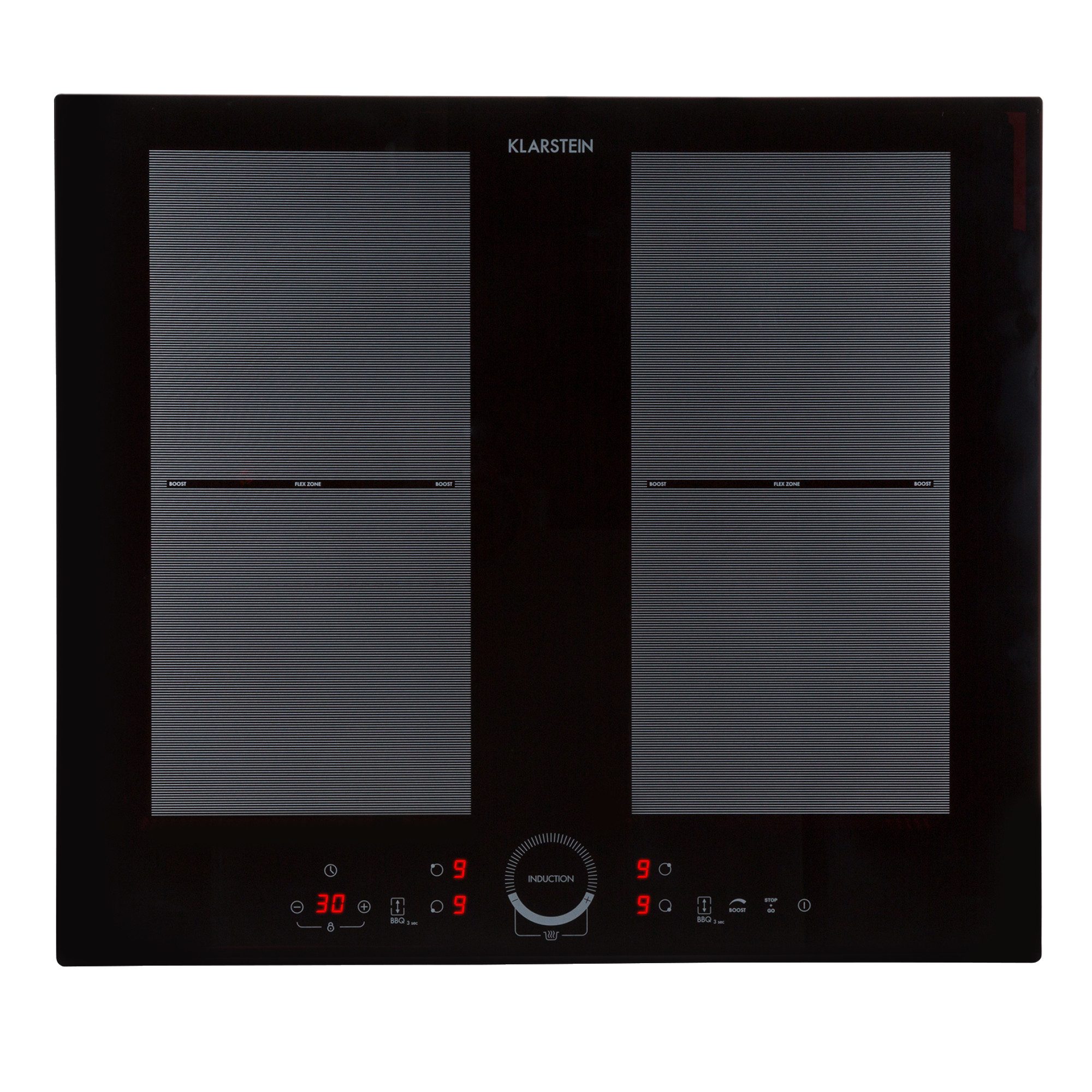 Klarstein Induktions-Kochfeld Delicatessa 60 Induktionskochfeld autark 4 Zonen 7000W Glaskeramik, Einbau Induktionskochfeld 4 Kochfelder Platten Induktionsherd