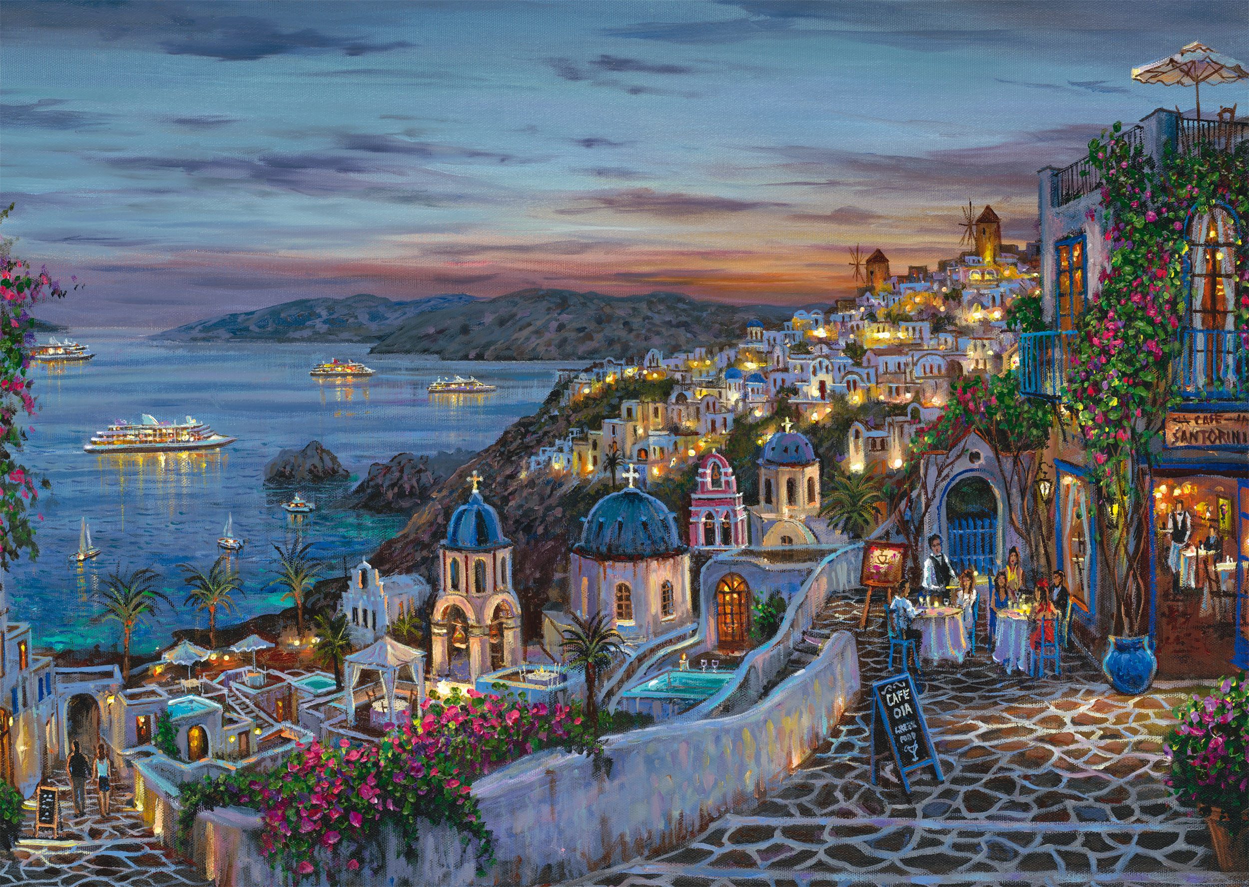 Schmidt Spiele Puzzle Robert Finale, Santorini Sonnenuntergang, 1000 Puzzleteile, Made in Germany