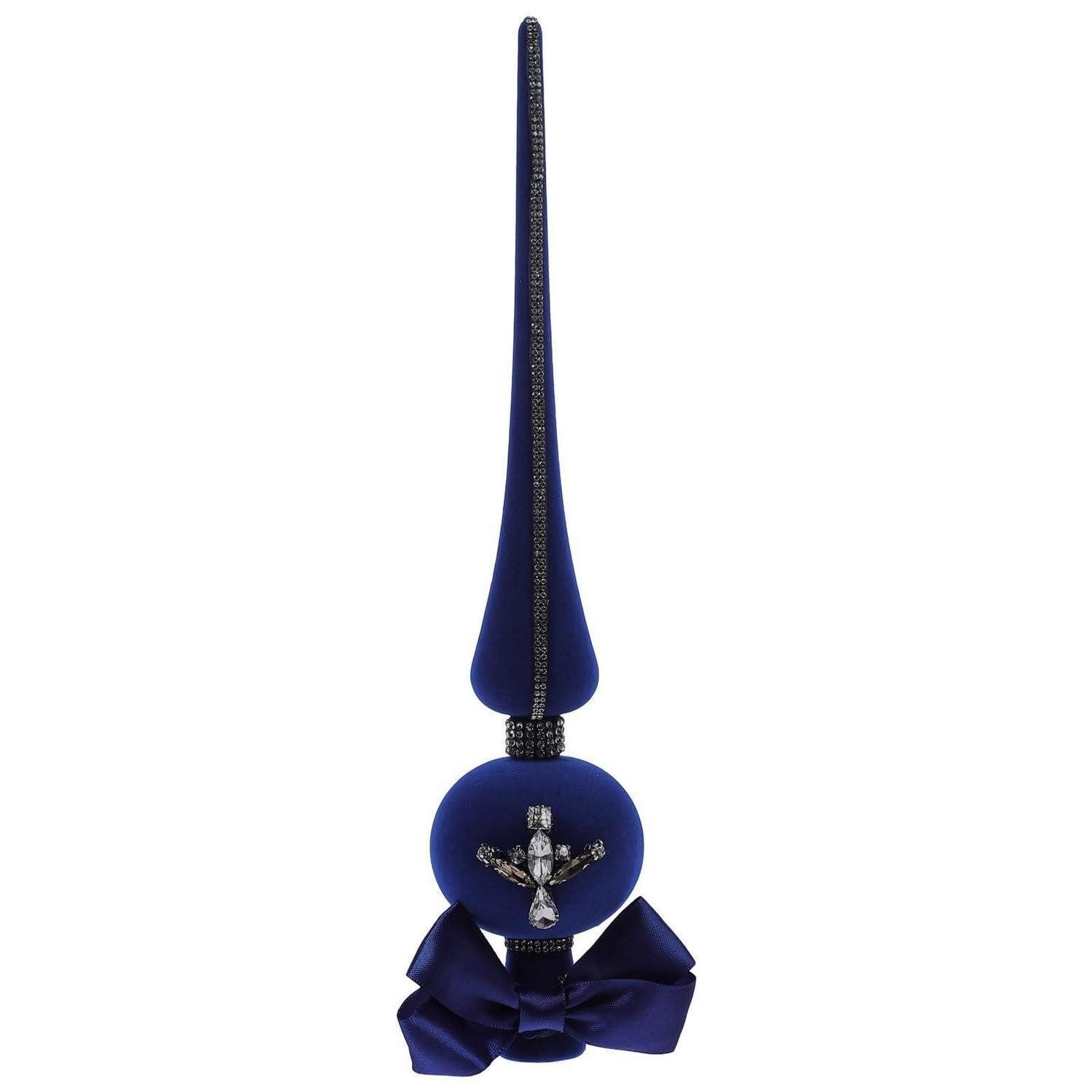 LuxusKollektion Christbaumspitze Weihnachtsbaumspitze Kugel Blau Kunststoff