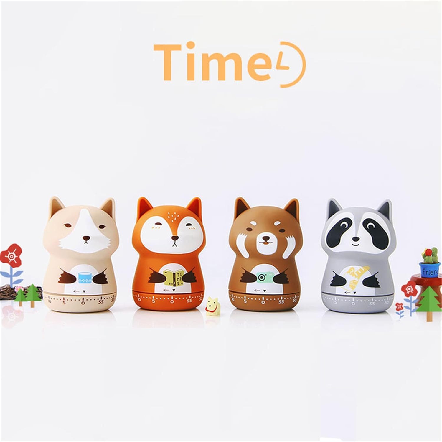 FELIXLEO Intervall-Timer Mechanisch 60 Min Niedlich Tiere Kinder Kurzzeitmesser Fuchs. (1-St)