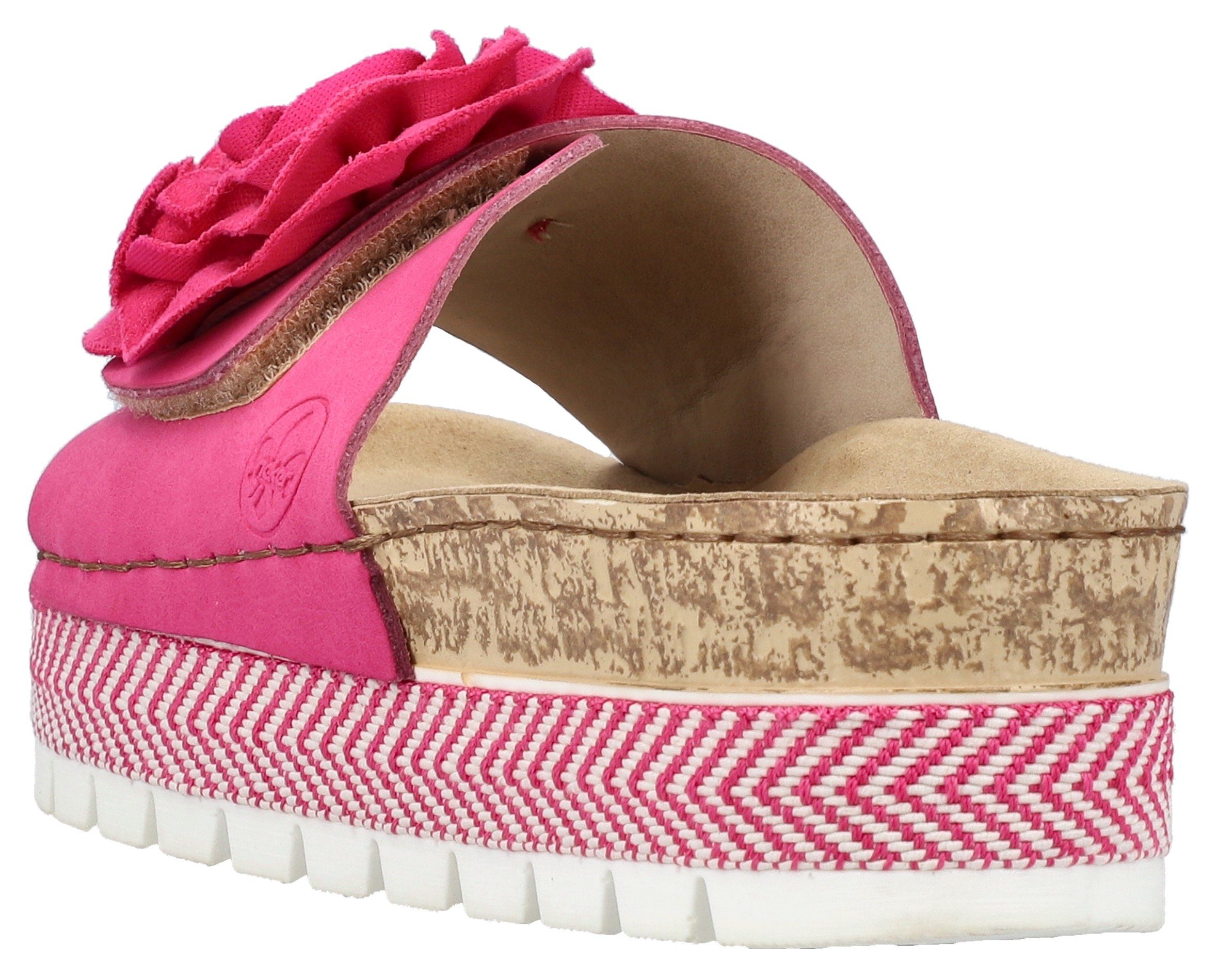 Rieker Pantolette Sommerschuh, Schlappen mit modischem Plateau