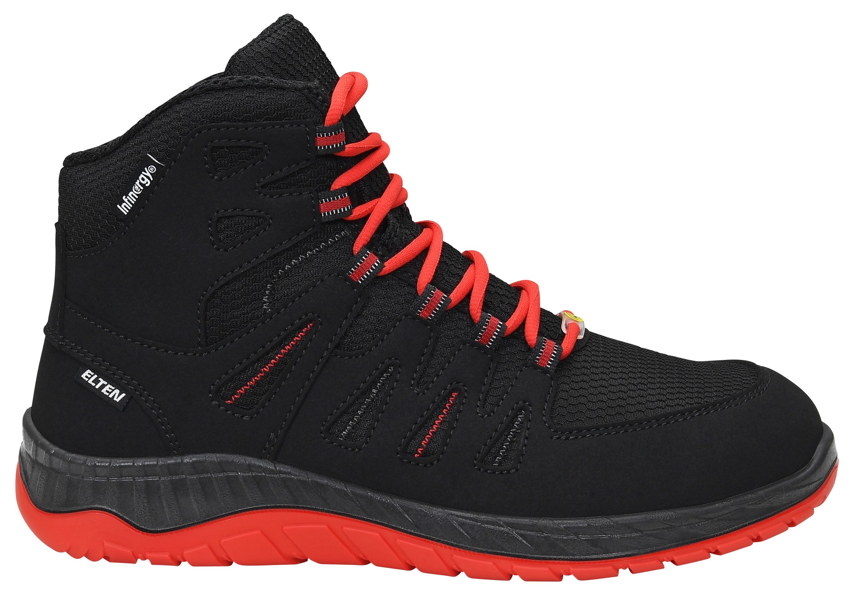 ELTEN MADDOX black-red Mid ESD S3S Sicherheitsstiefel (Schuhkarton, Paar)