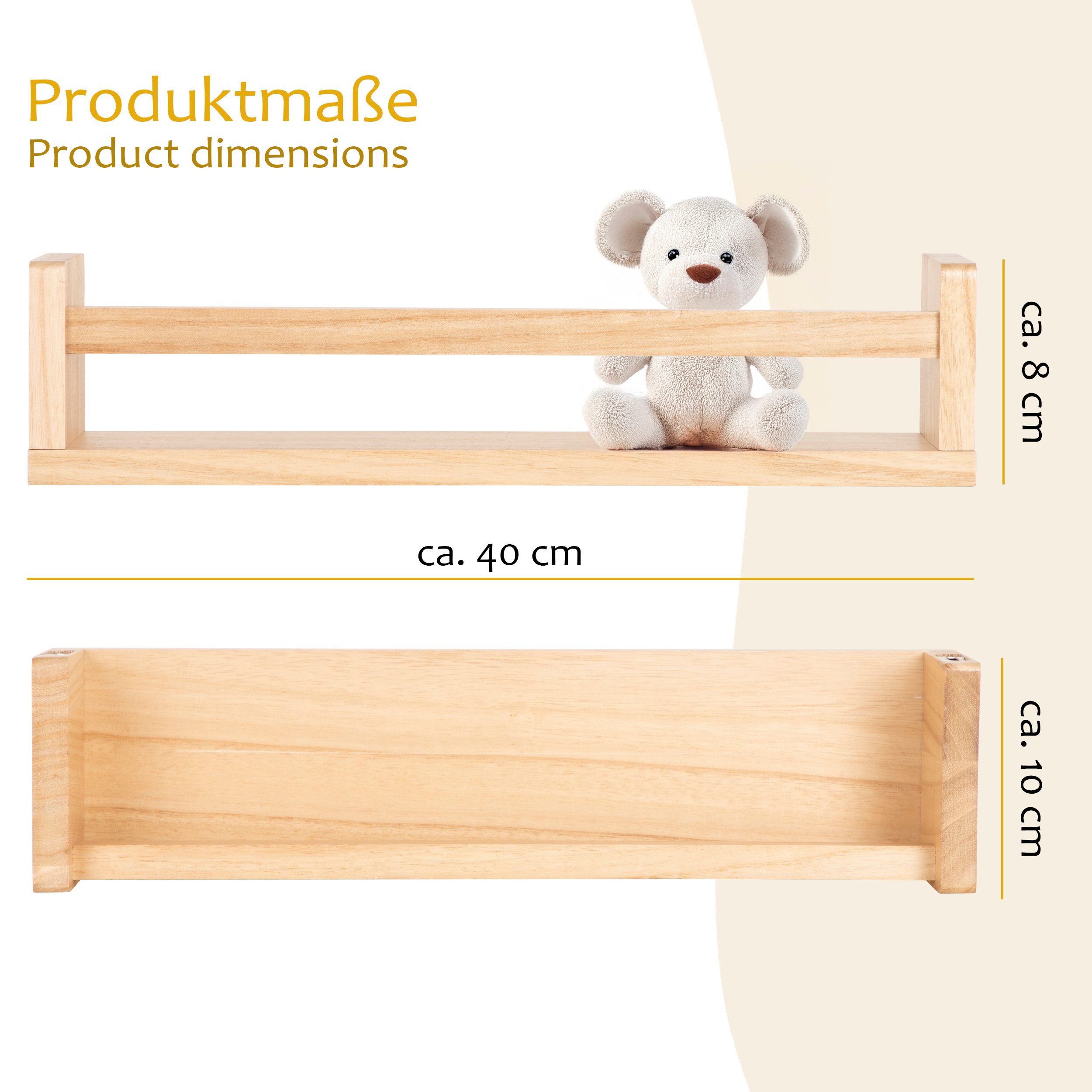 ONVAYA Wandregal Massivholz ǀ Naturholz oder günstig online kaufen