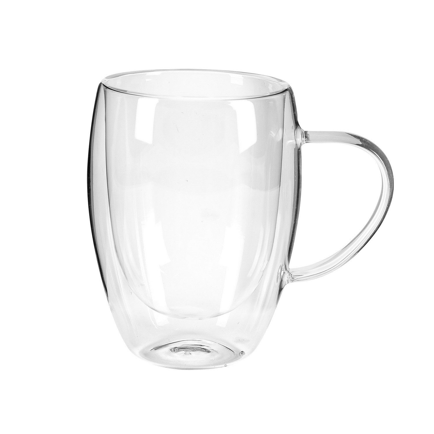 axentia Teeglas 2er Set Teegläser mit Hengel Henkelglas Trinkglas Trinkgläser, Borosilikatglas, doppelwandig isoliert, mit optischem Schwebe-Effekt