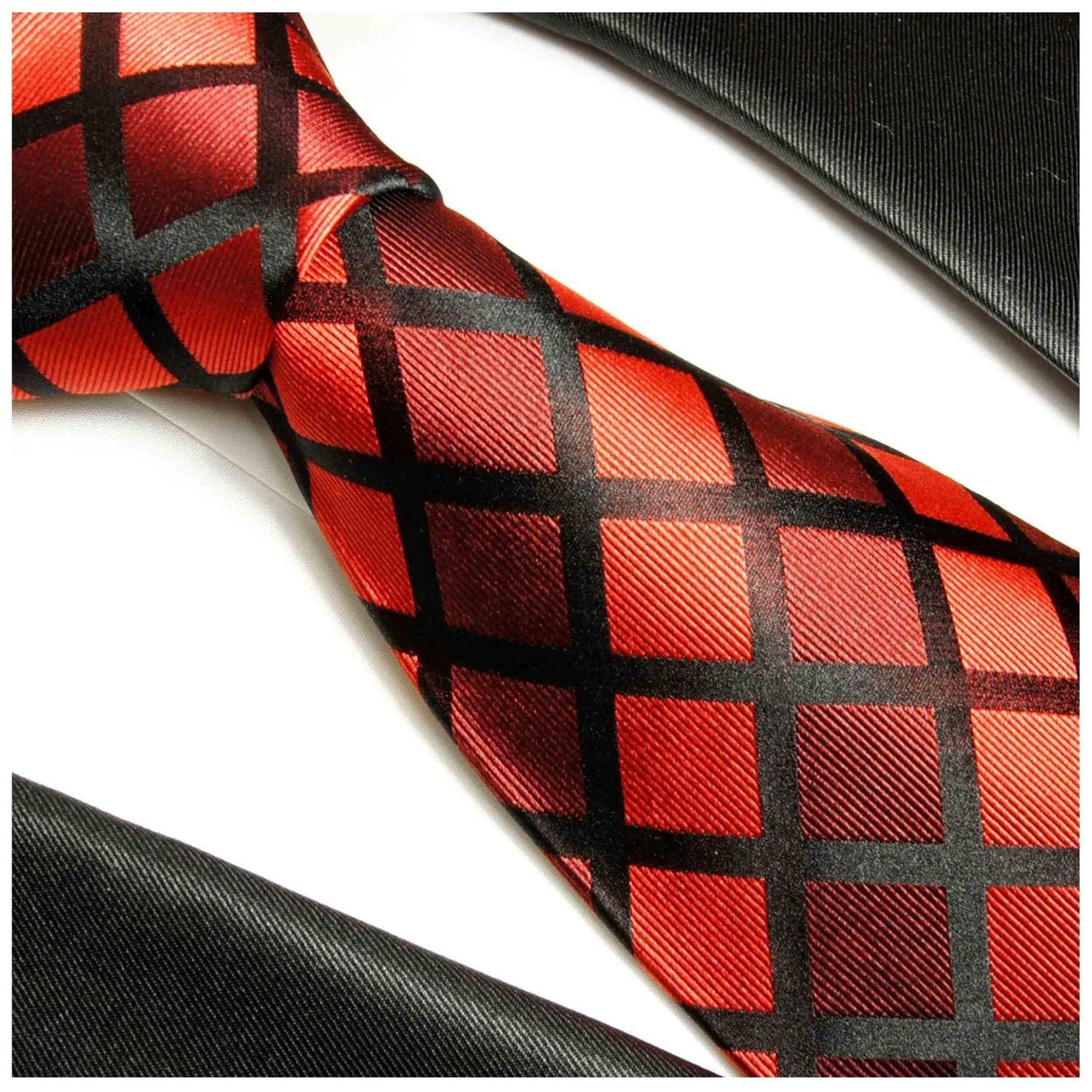 rot modern Herren Paul kariert 100% Krawatte Seidenkrawatte Schlips Malone (8cm), Seide Breit 481