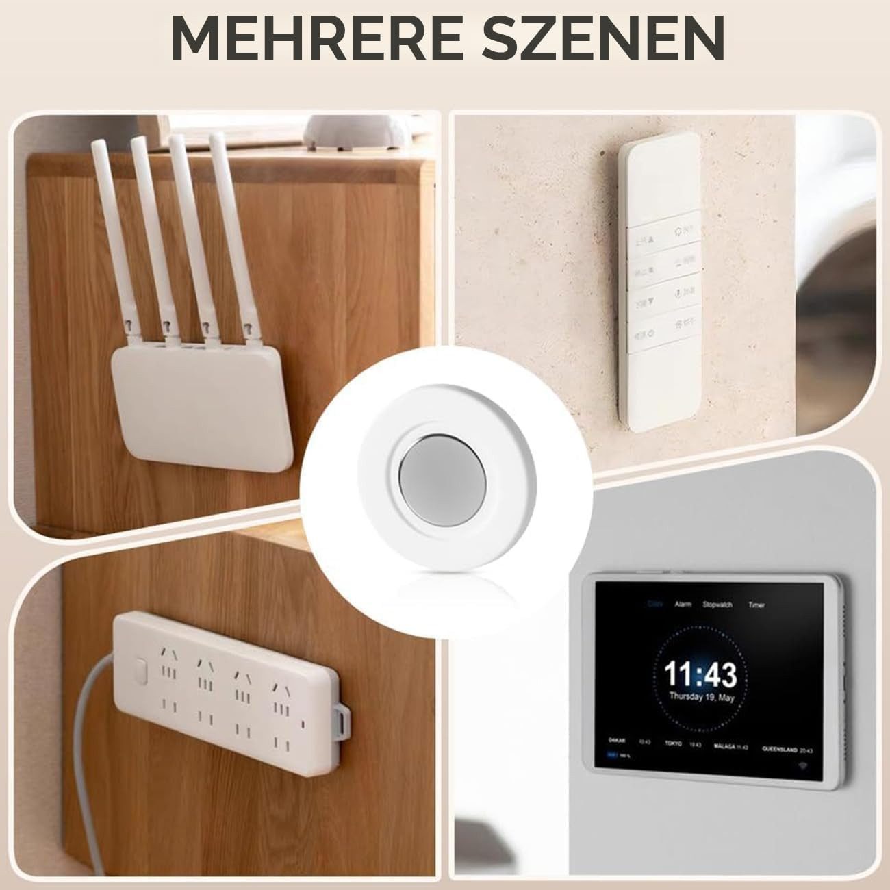 FELIXLEO Magnethalter 3er Magnetischer Fernbedienungshalter Selbstklebend Weiß (1-St) – Bild 3 von 5