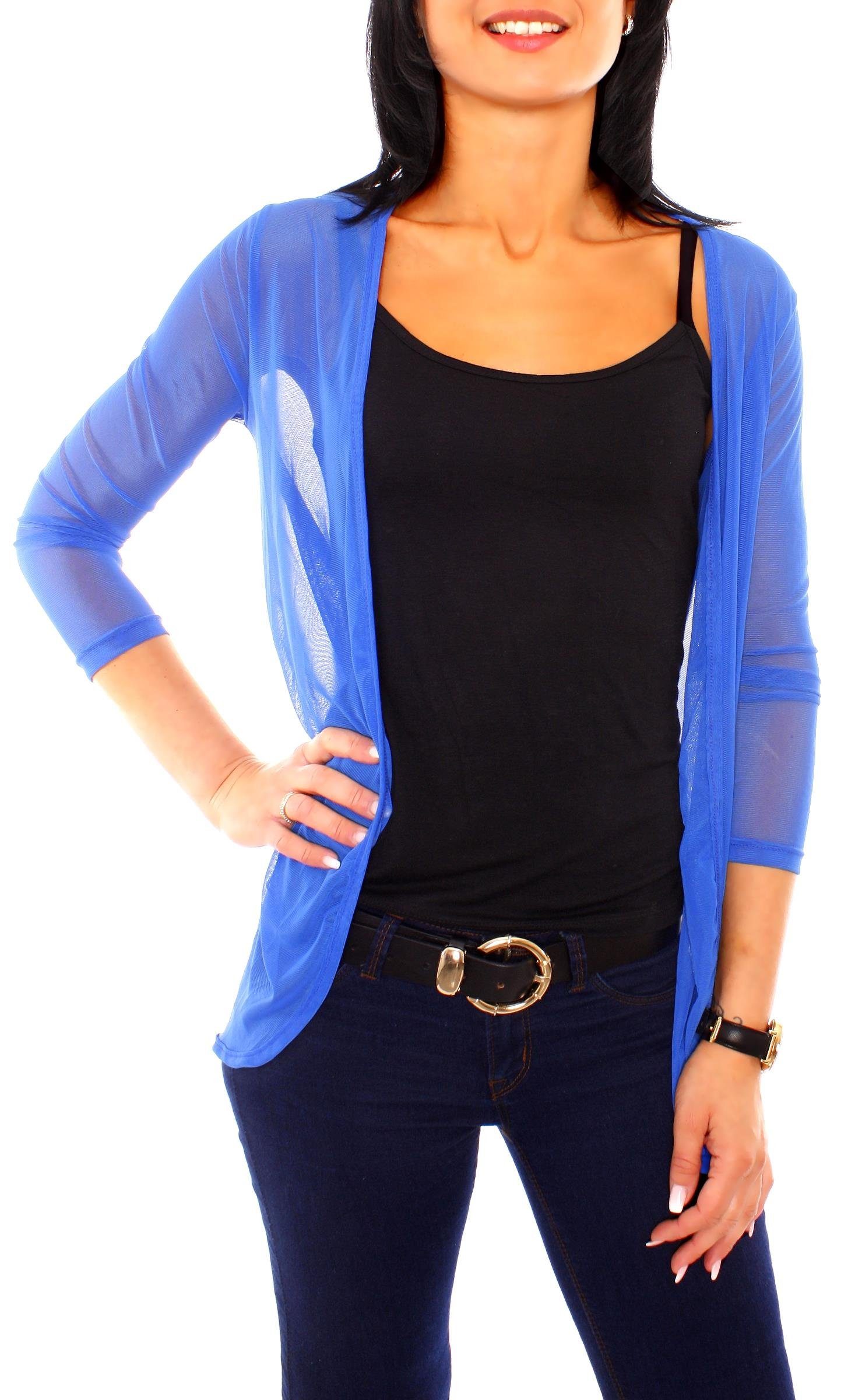 Mesh Cardigan Muse Cardigan 7058 Jäckchen blau transparent