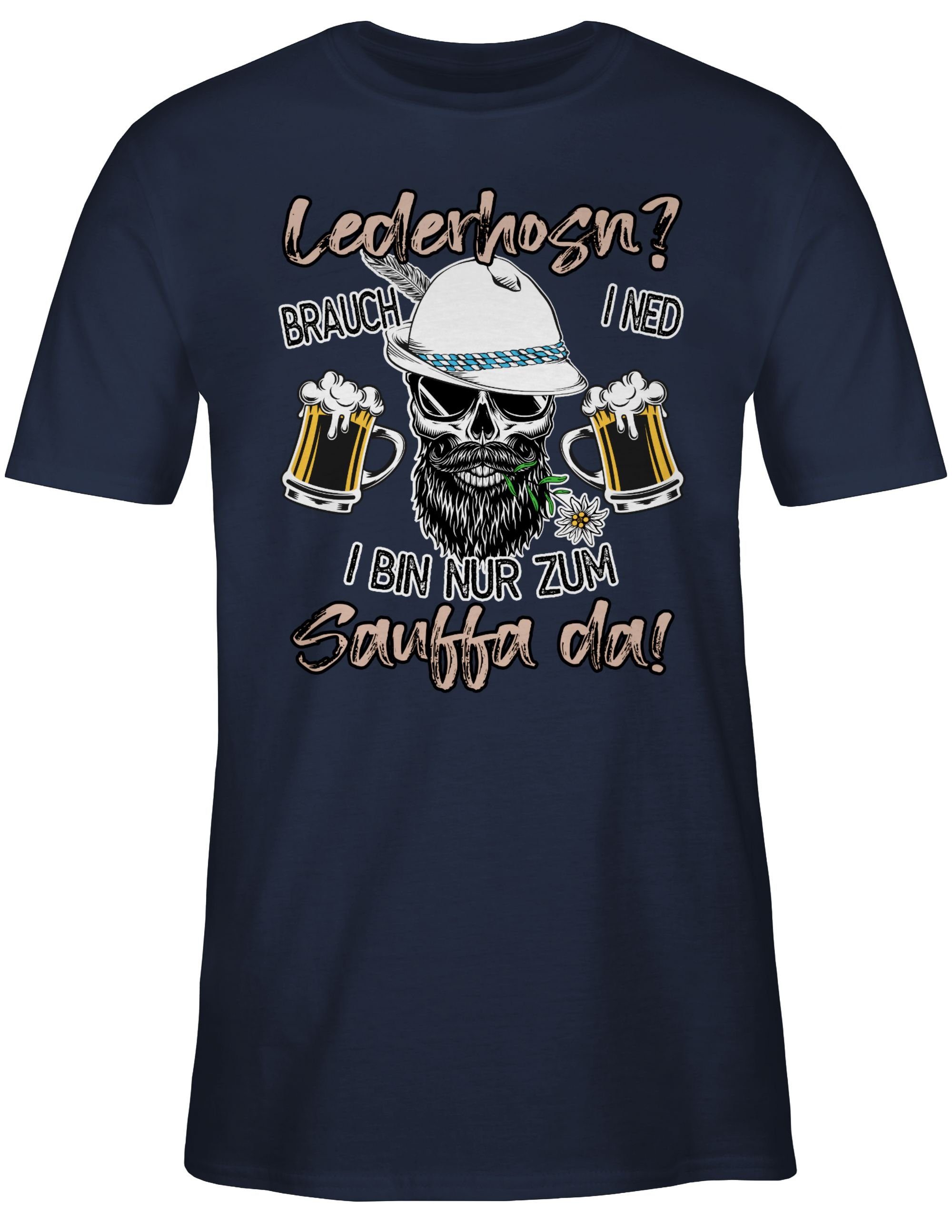 T-Shirt Shirtracer Herren Oktoberfest Spruch für Trinken Navy Blau Mode 03 Lederhose Bayrisch Lausbua Party