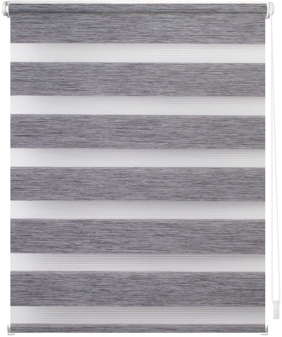 Doppelrollo Duo Rollo Klemmfix, ohne Bohren, meliert, LICHTBLICK ORIGINAL, halbtransparent, freihängend, Klemmfix